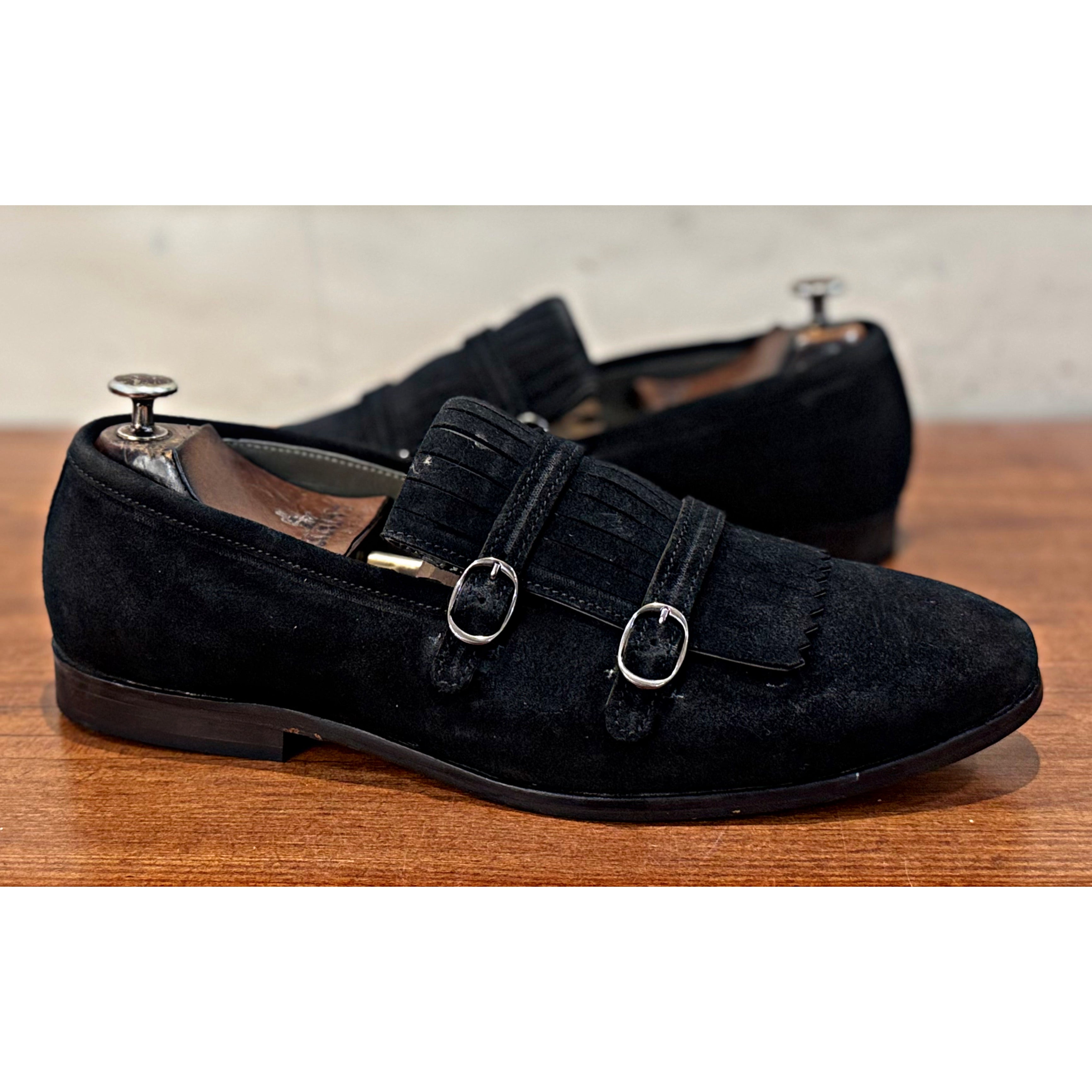 Black Fringe Loafers