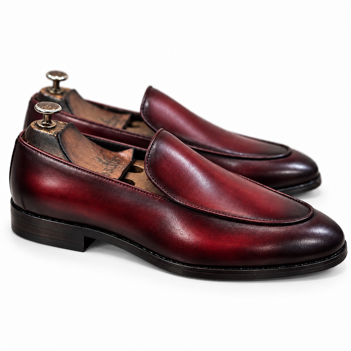 Bordeaux Imperial Apron-Toe Slip-On Loafers