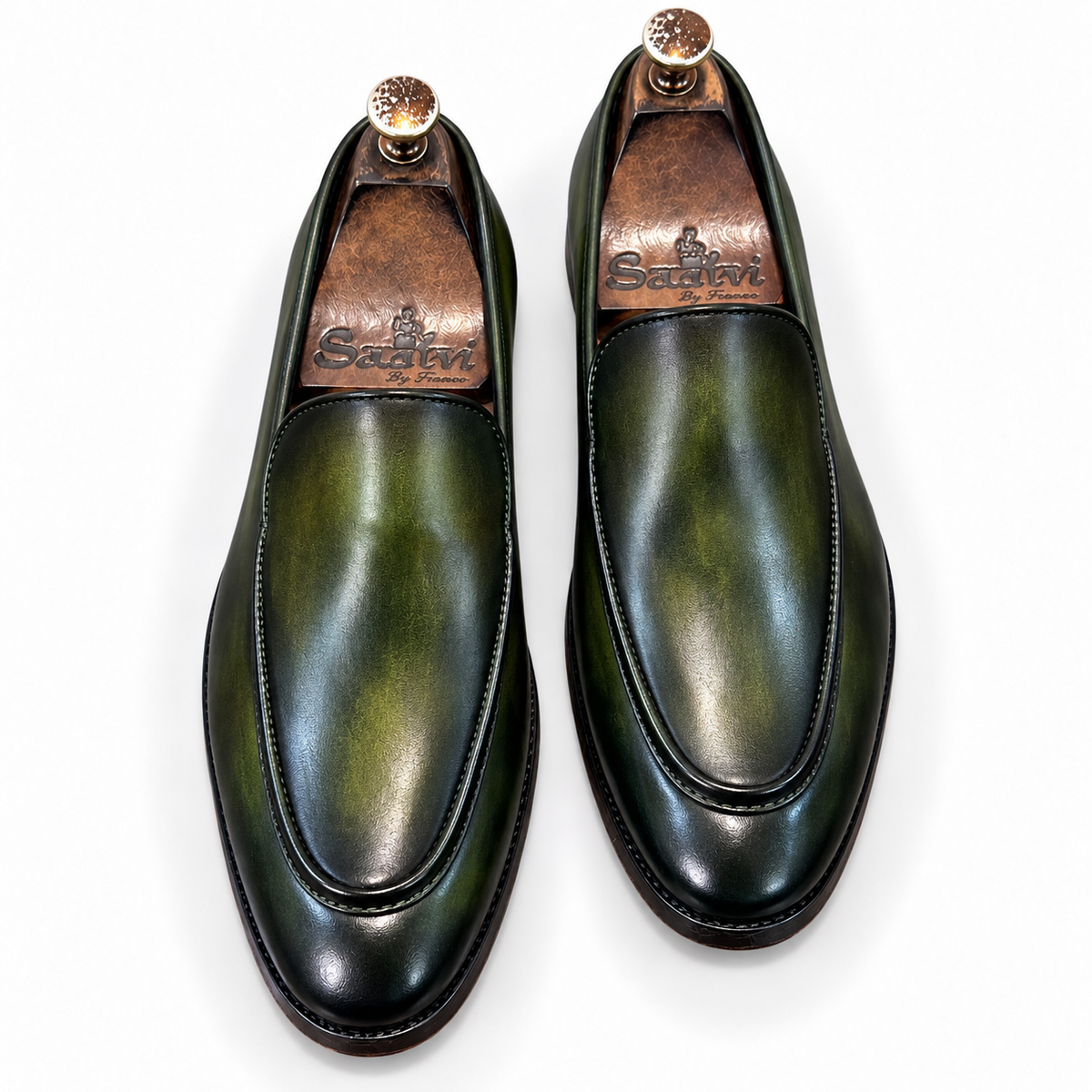 Verde Imperiale Apron-Toe Loafers