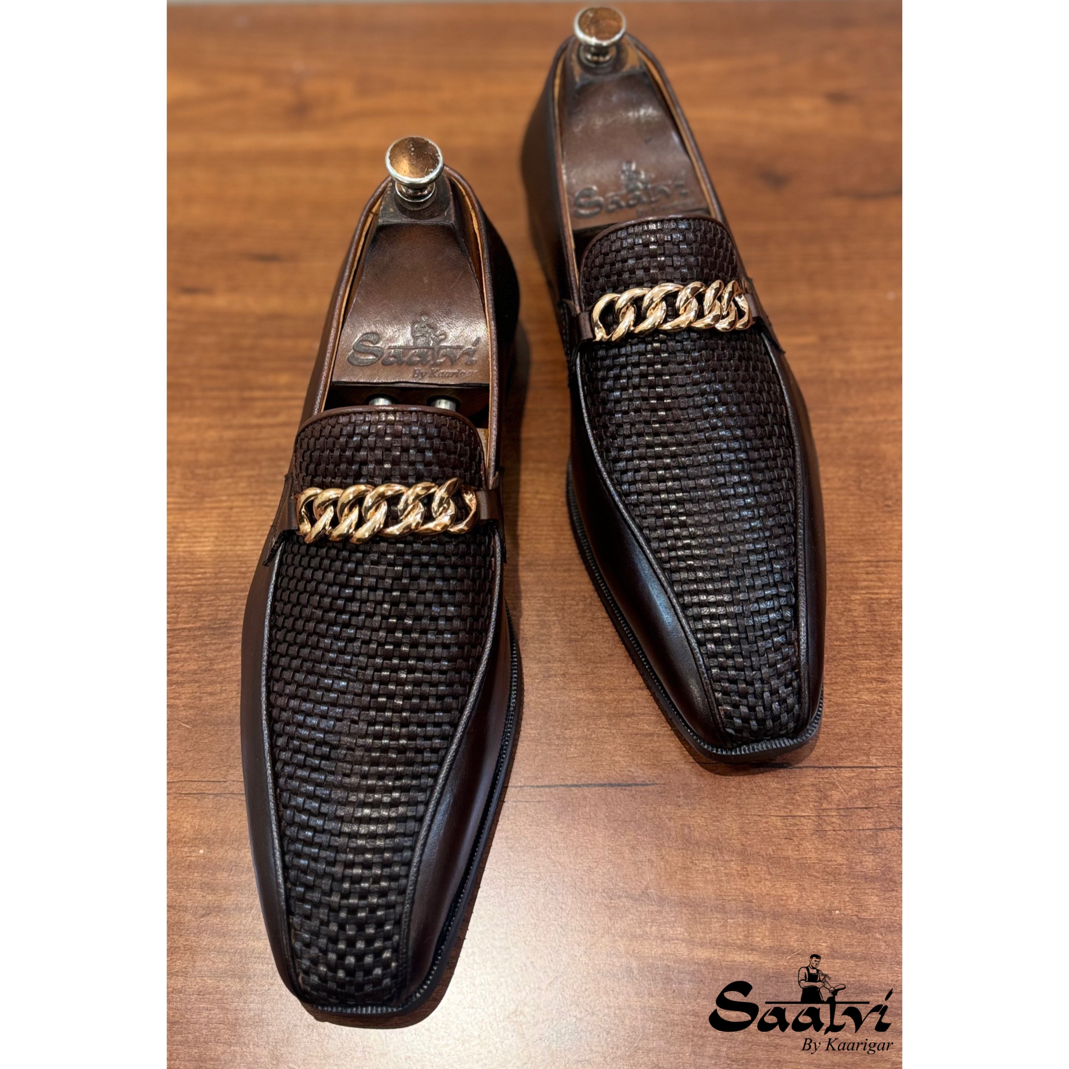 Brown Loafers With Chain