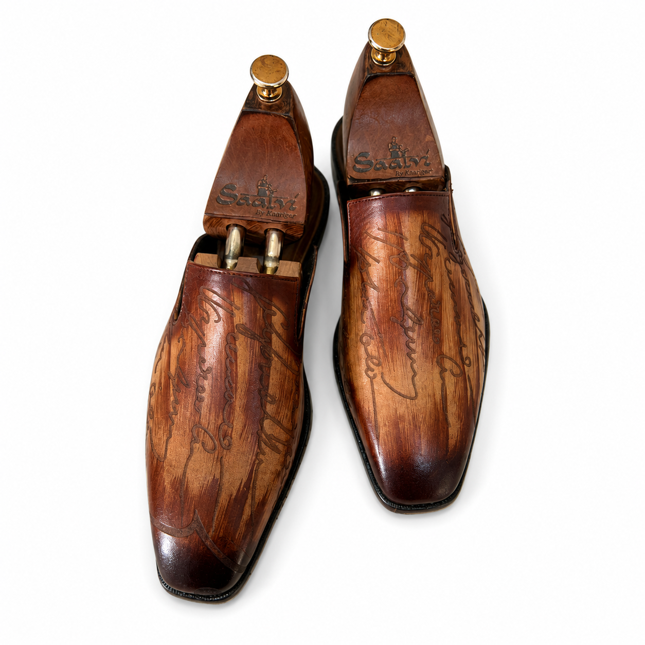 Heritage Script Mules – Hand Patina Leather