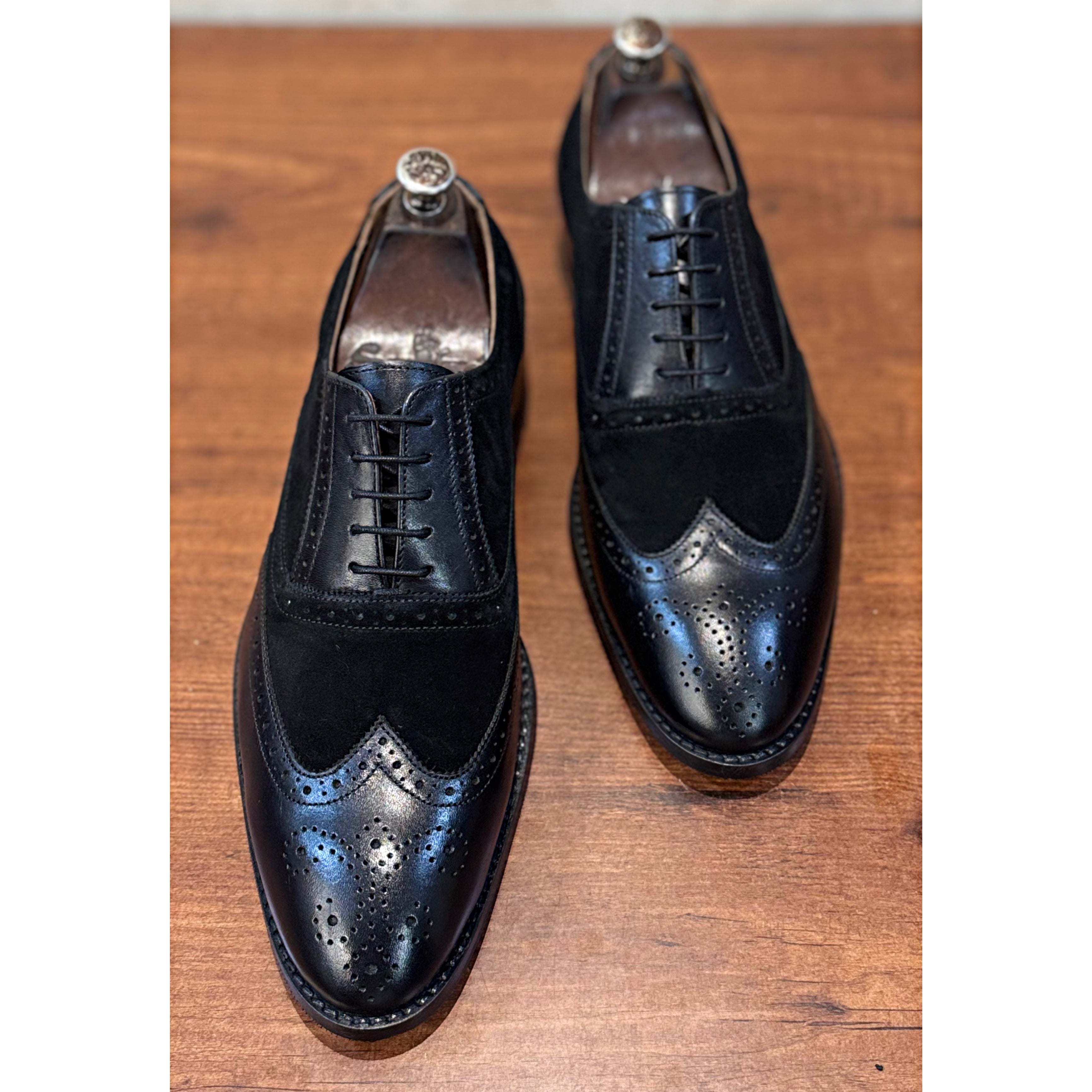 Brown Suede & Leather Brouge Oxfords