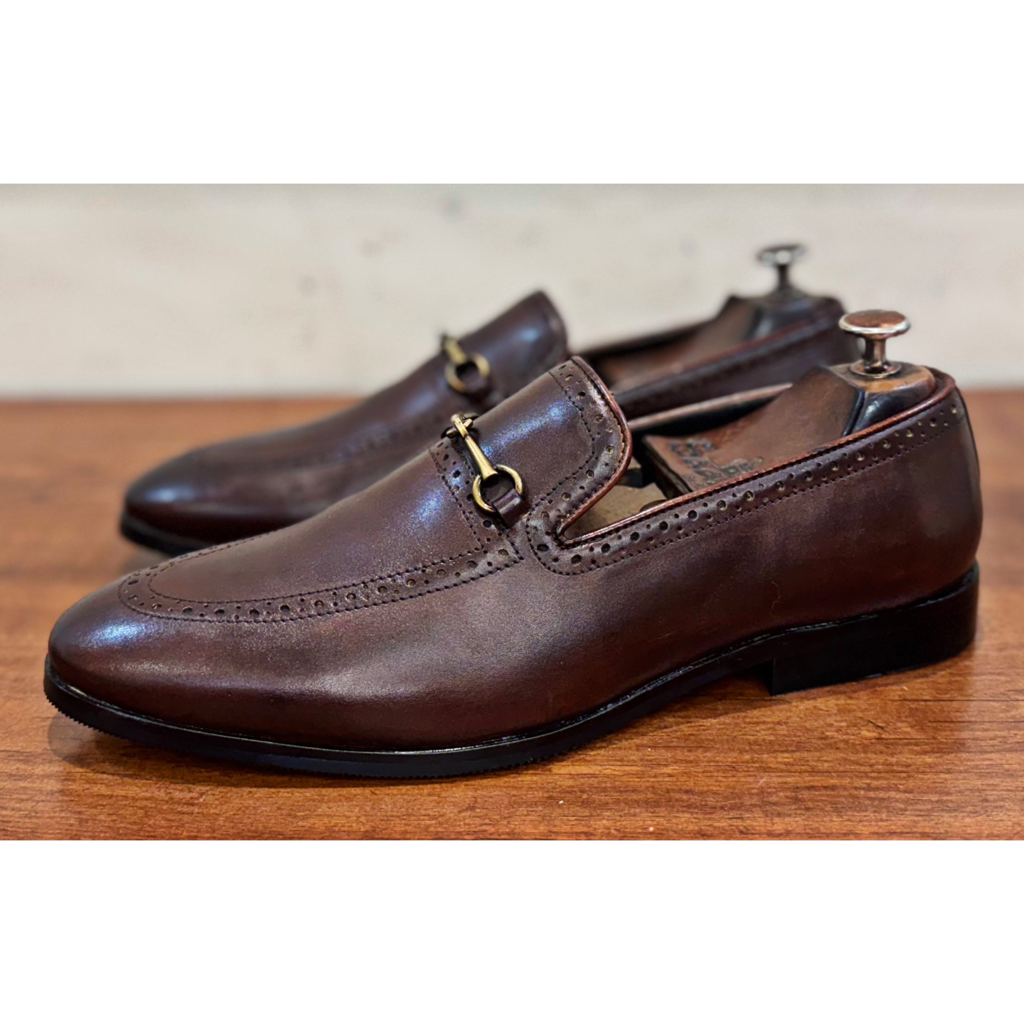 Semi Brogue Loafers Brown