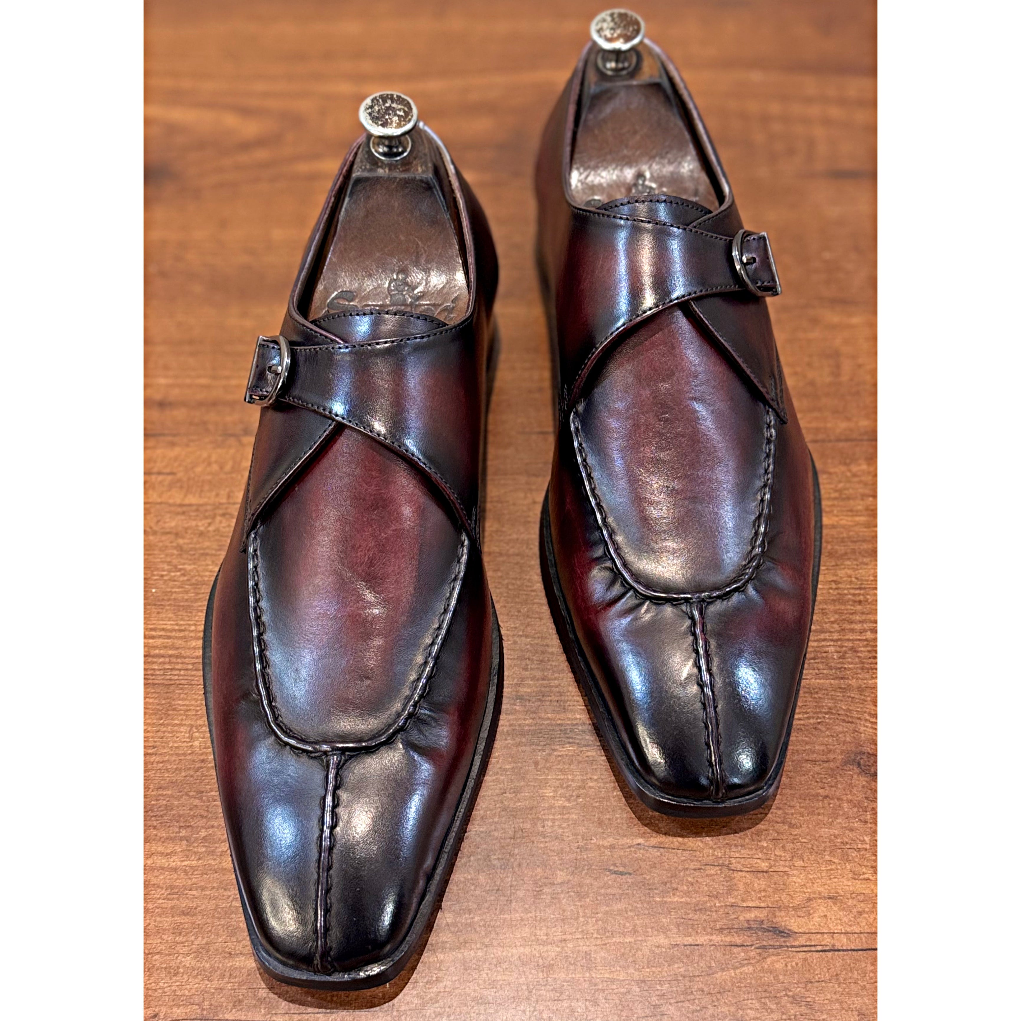 Single Monk Strap Hand Finished Bordo