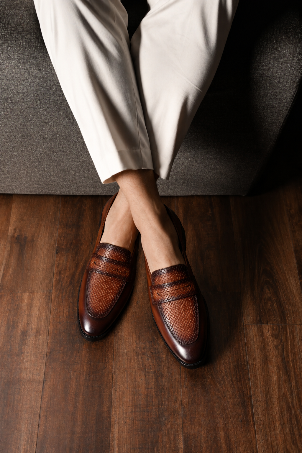 PENNY LOAFERS LIGHT WEIGHT SOLE Tan Brown