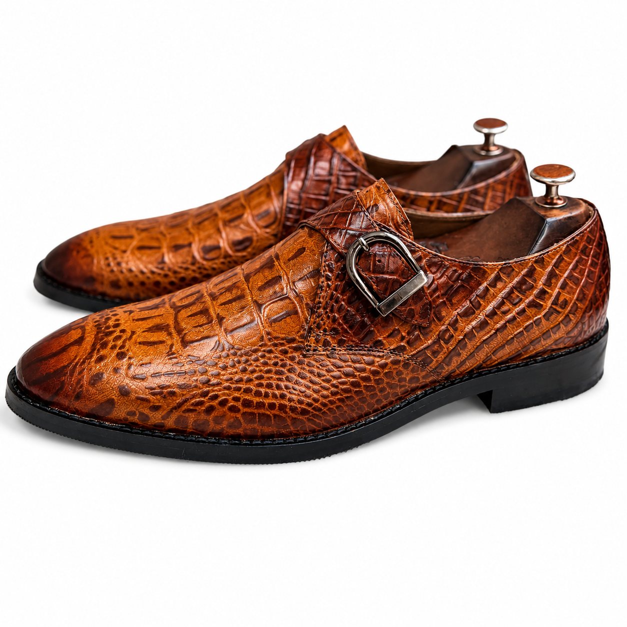 Savile Croco Monk Loafers