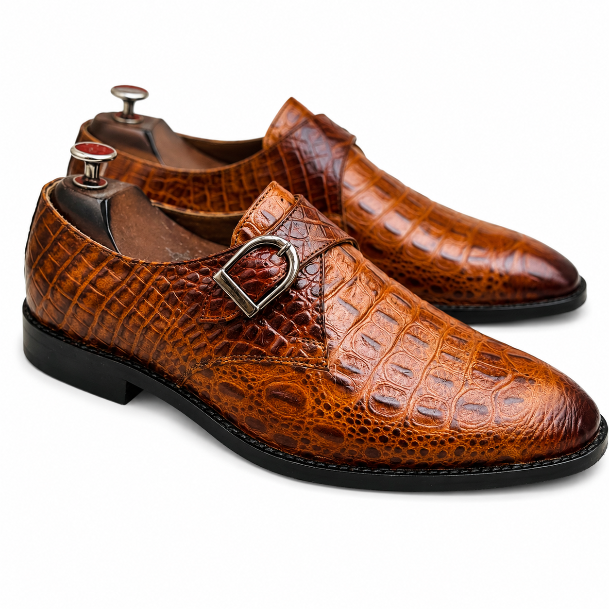 Savile Croco Monk Loafers