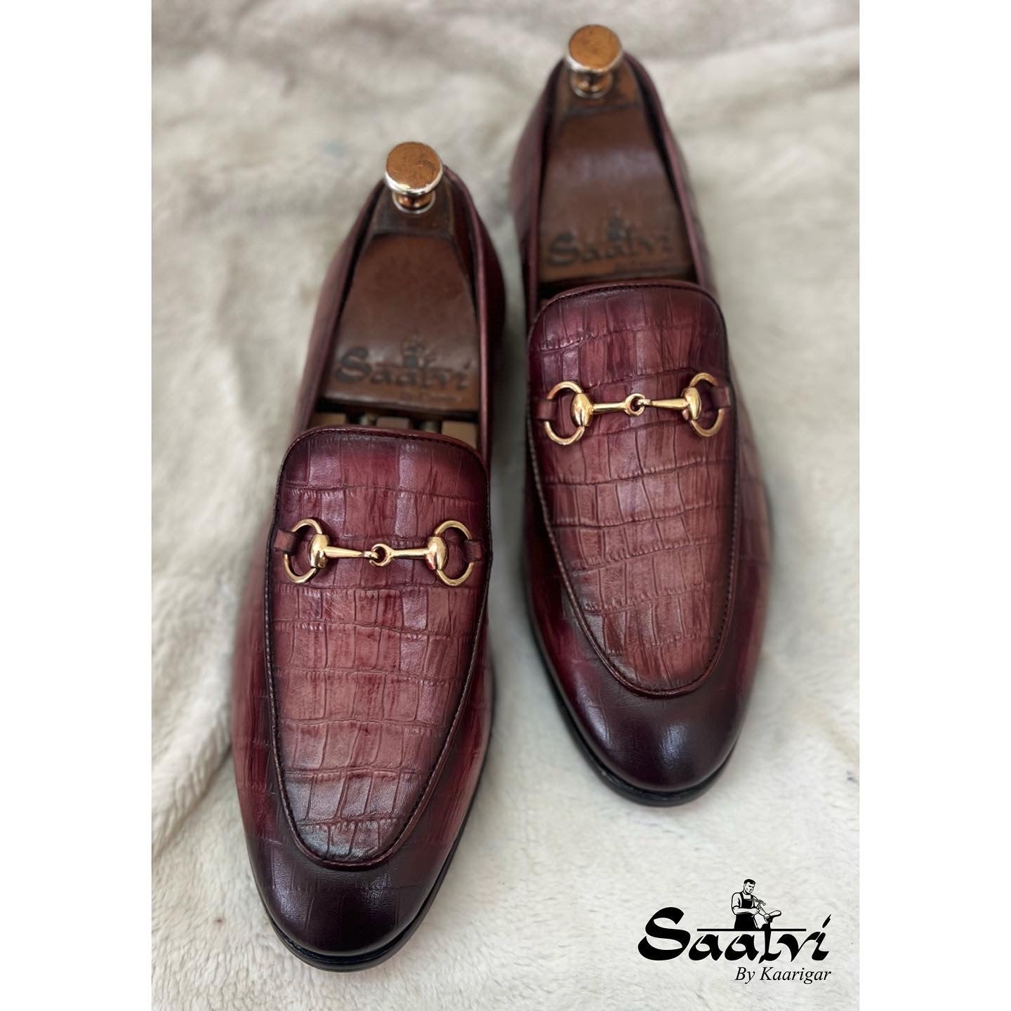 Horsebit Loafers Croco Hand Patina