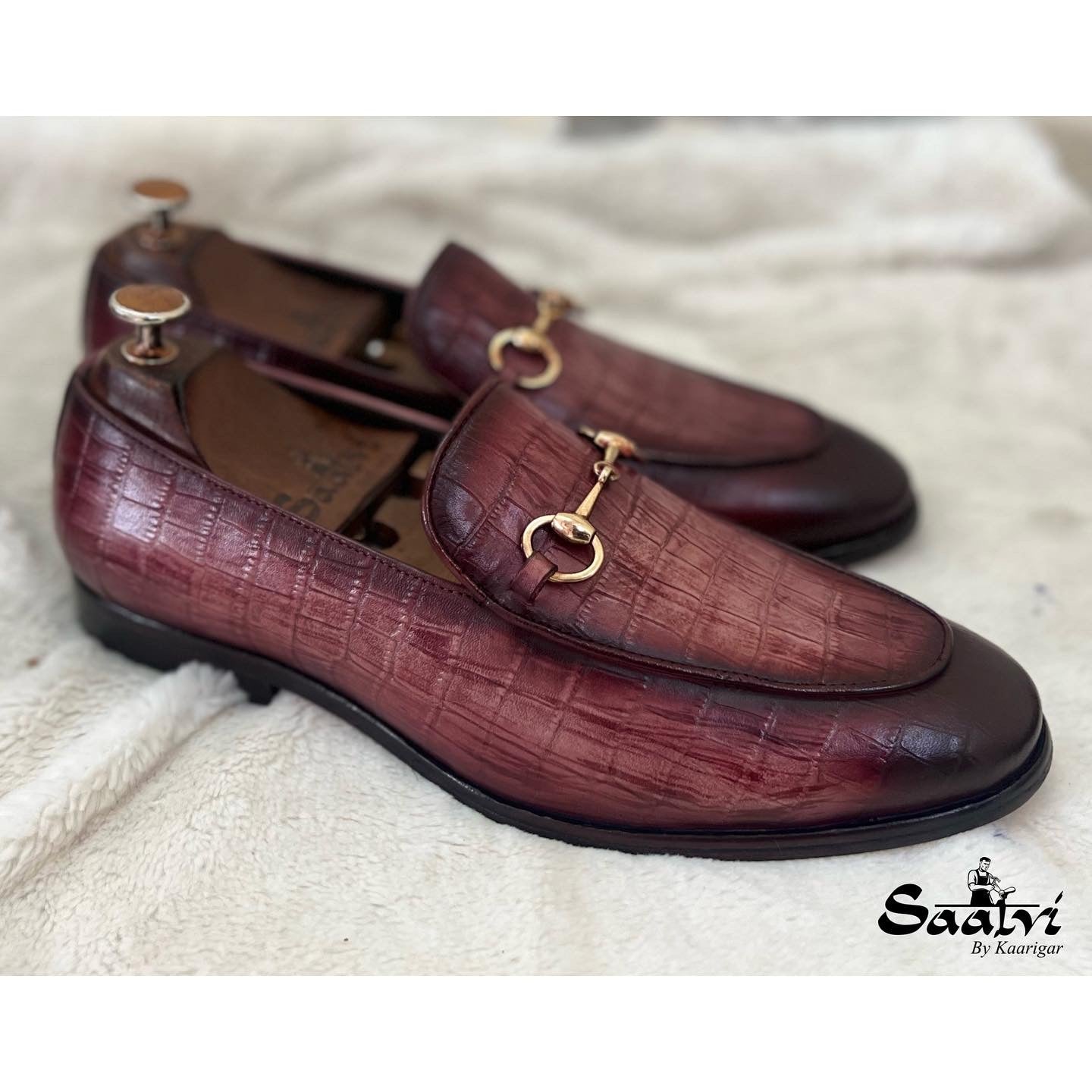 Horsebit Loafers Croco Hand Patina