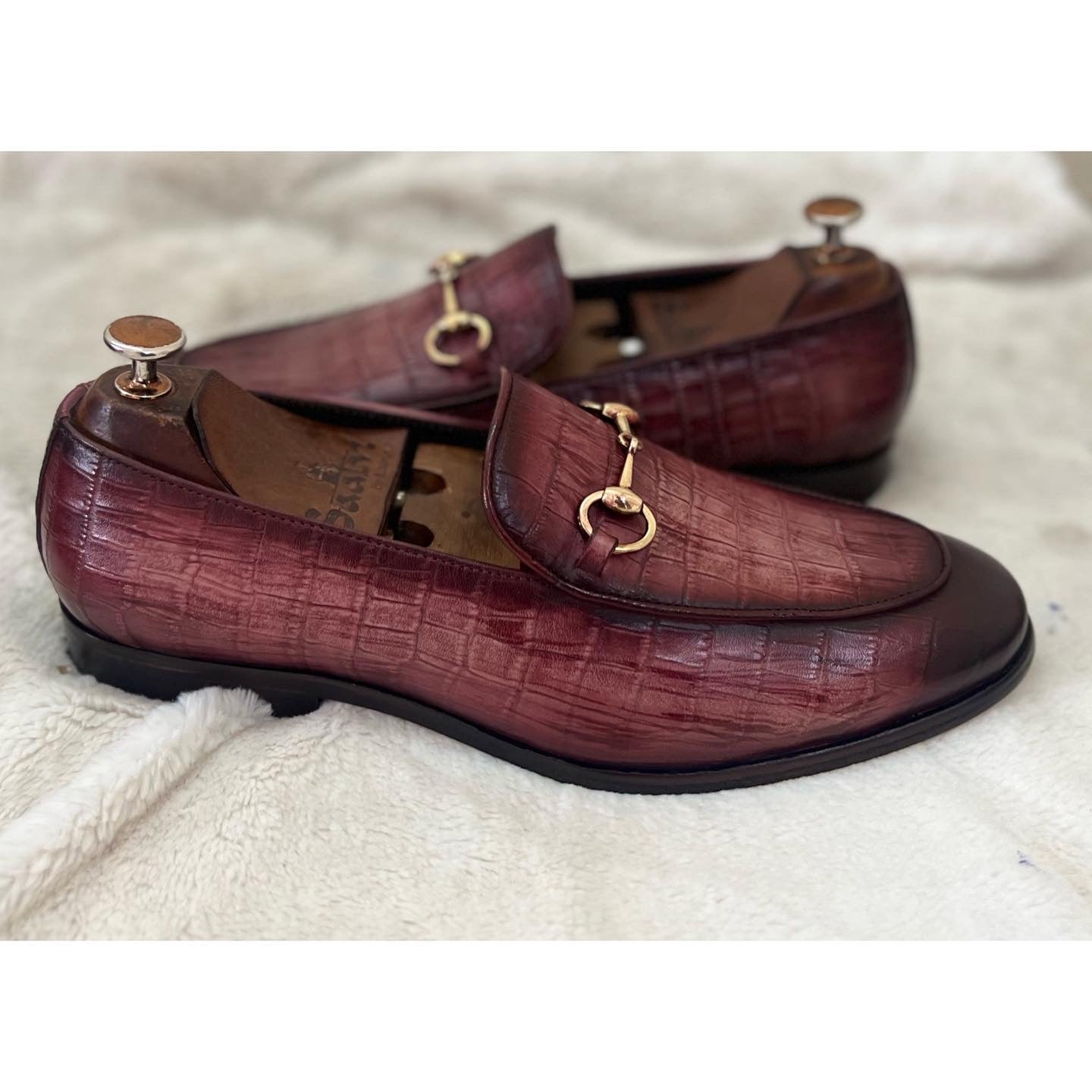 Horsebit Loafers Croco Hand Patina