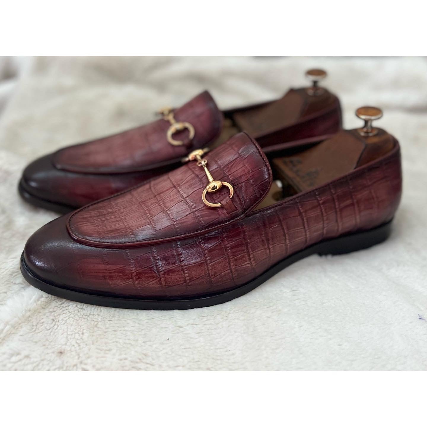 Horsebit Loafers Croco Hand Patina