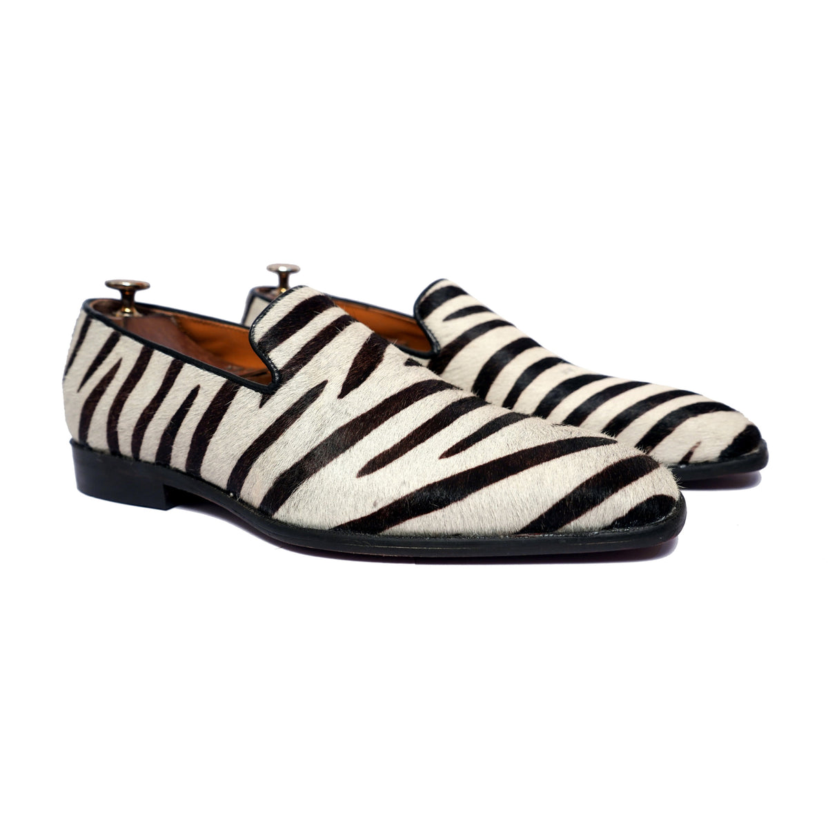 Zebra Hair-On Leather Loafers for Men