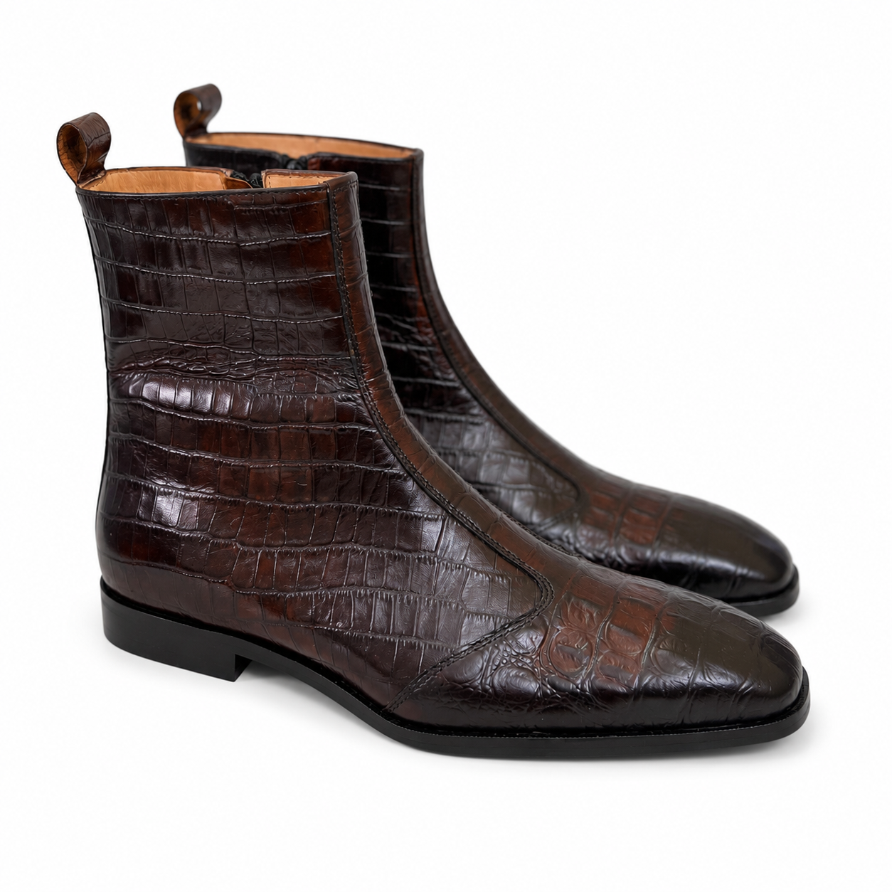 Dominion Chelsea Boots – Croco Espresso