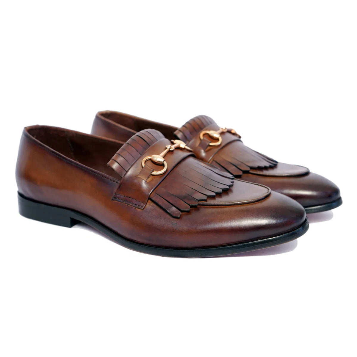 Regent Horsebit Kiltie Loafers – Walnut Patina