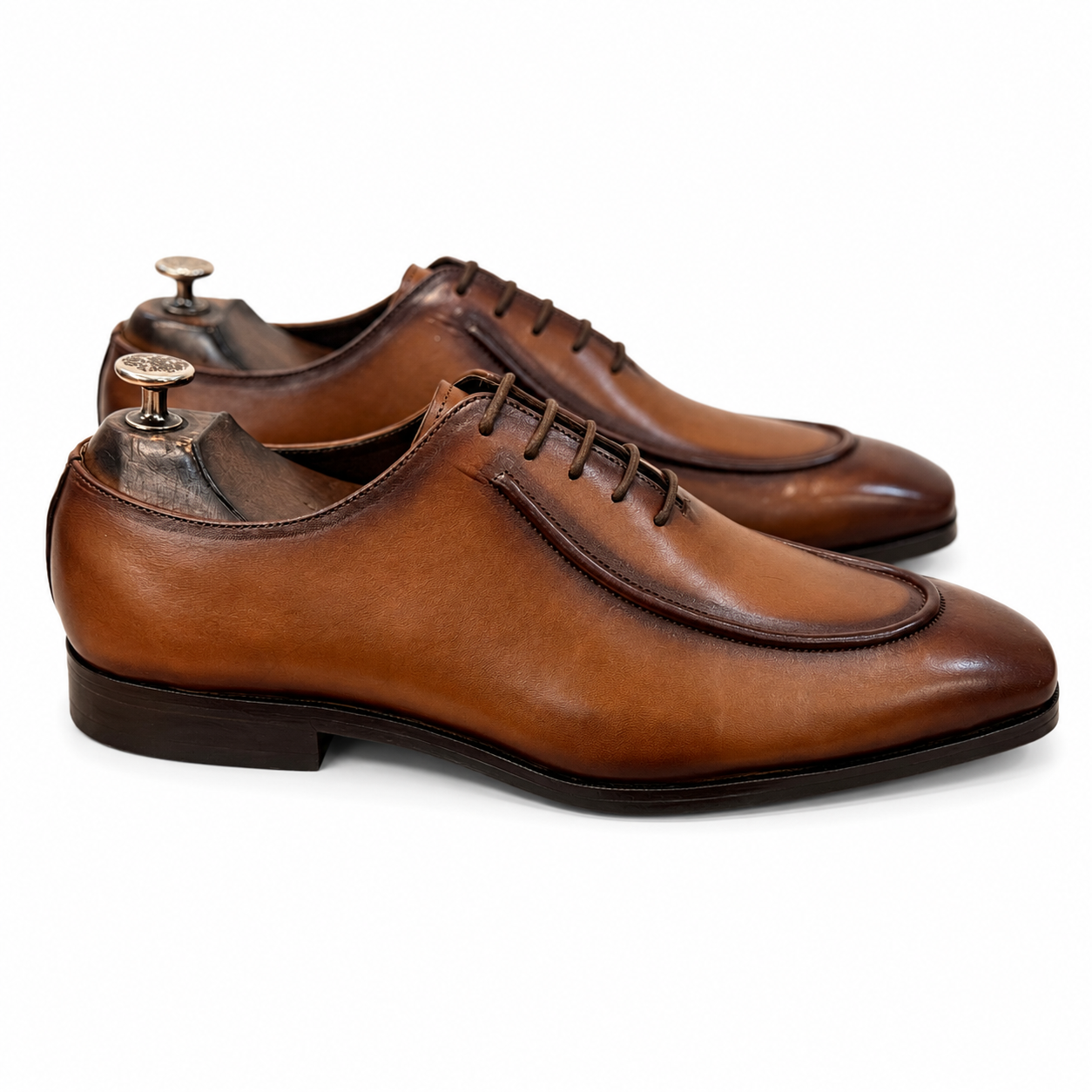 Chestnut Apron-Toe Oxford