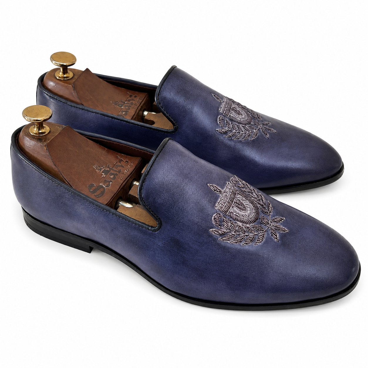 Noir Sapphire Crest Slip-Ons