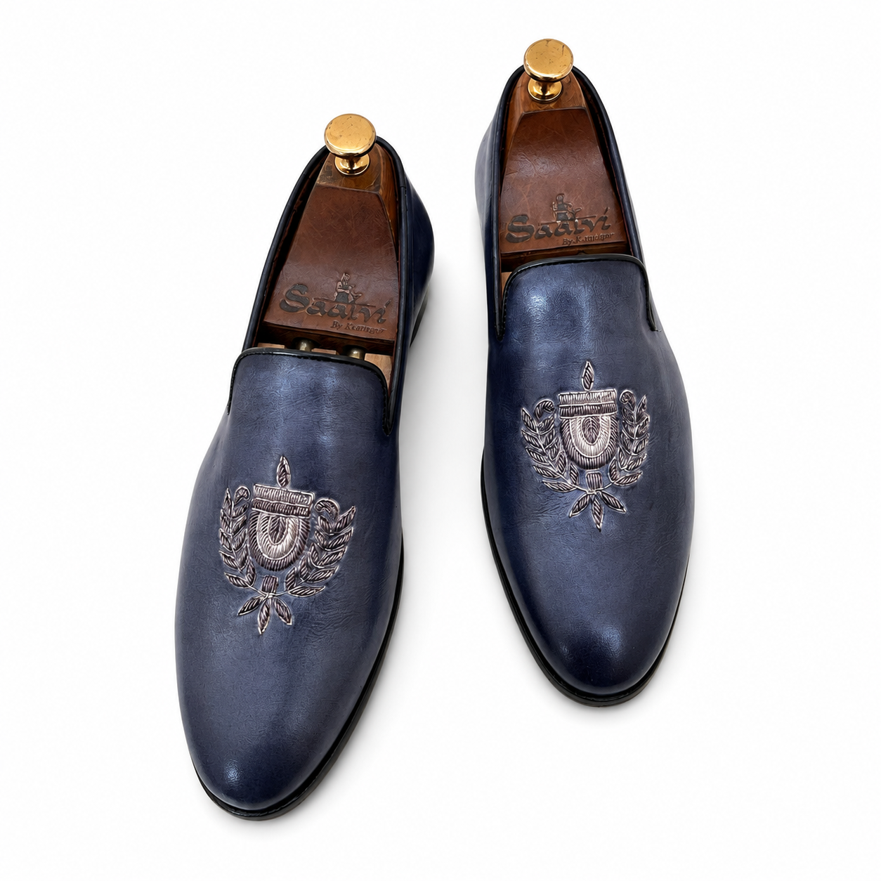 Noir Sapphire Crest Slip-Ons