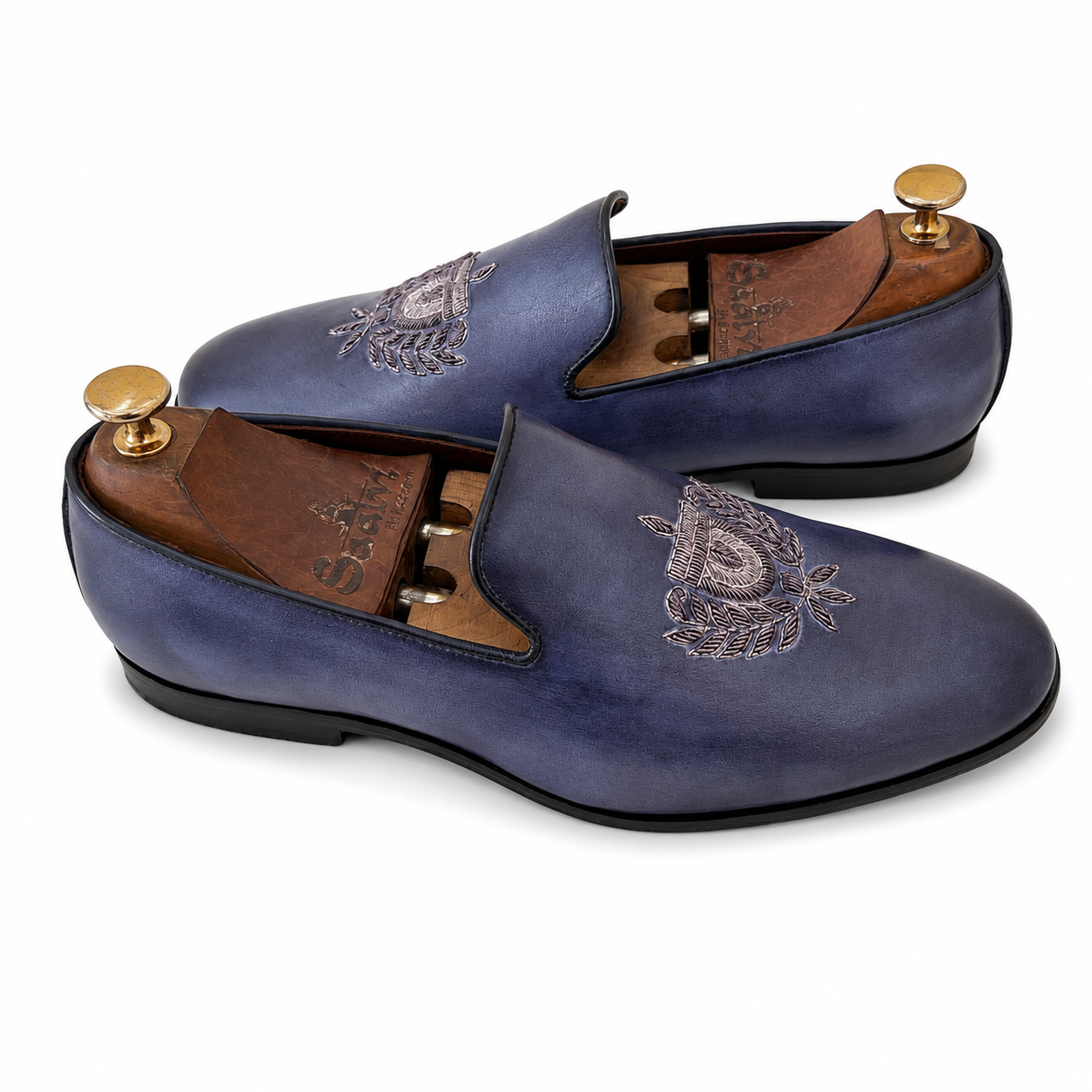 Noir Sapphire Crest Slip-Ons
