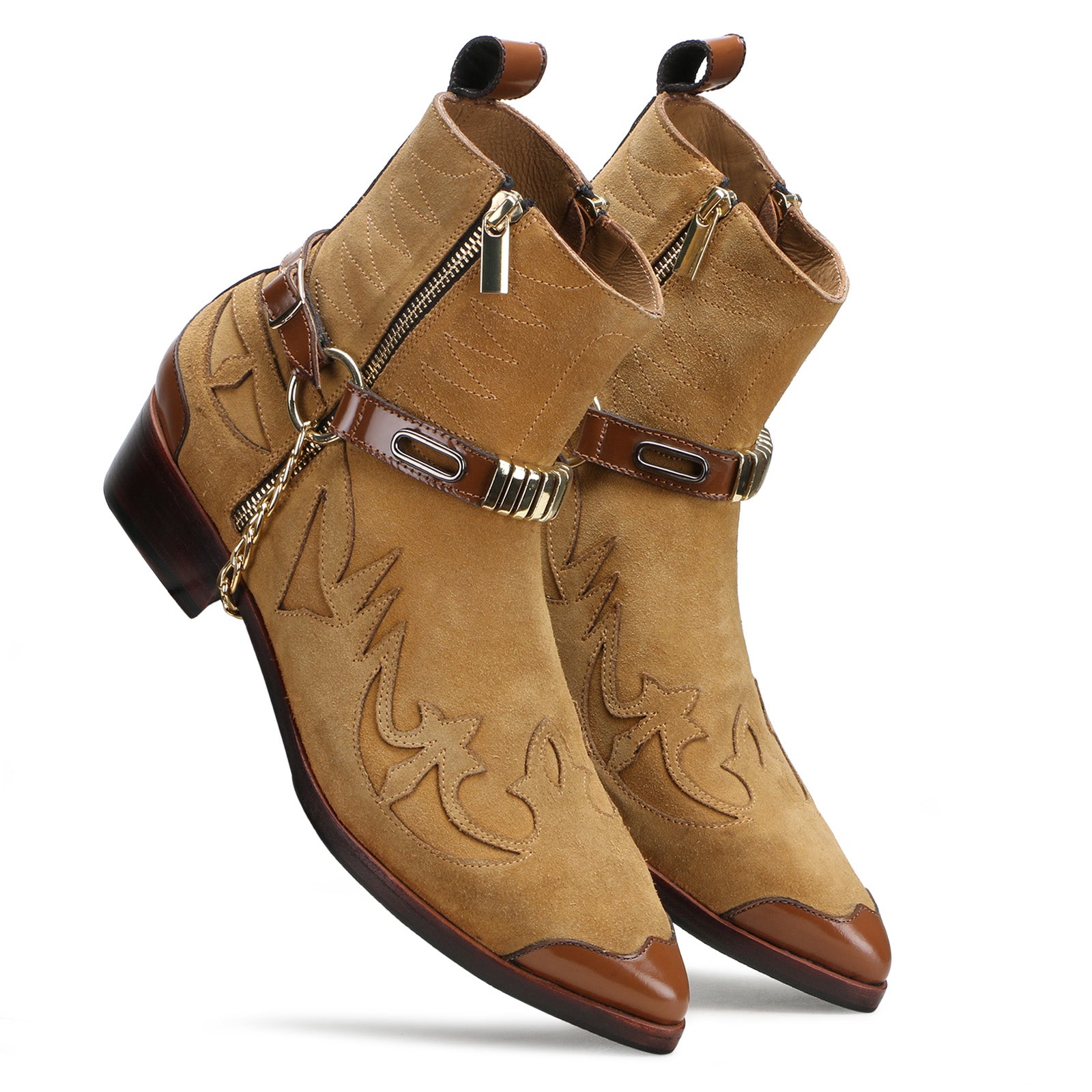 Santiago Cowboy Boots in Beige