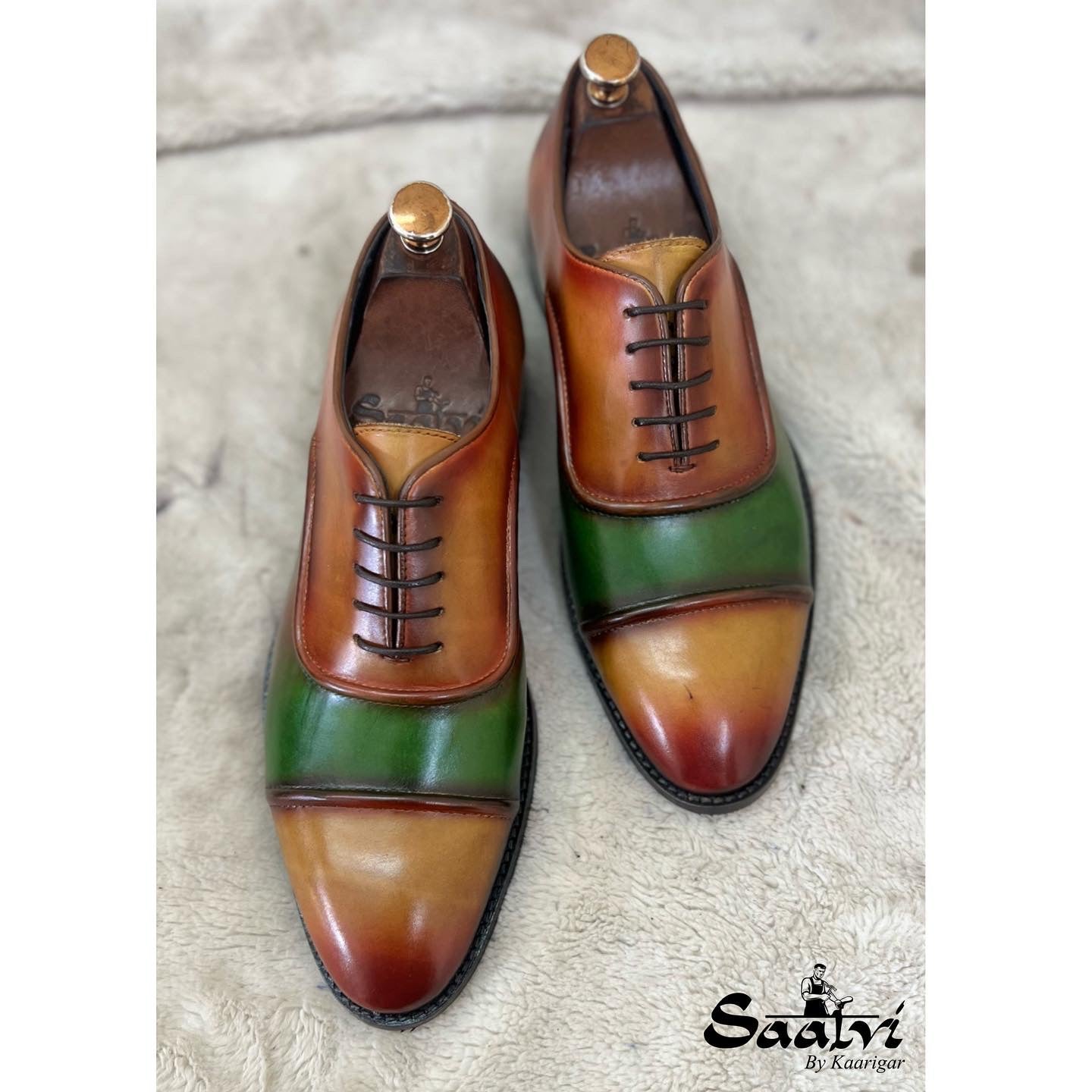Tan/Green Oxfords C