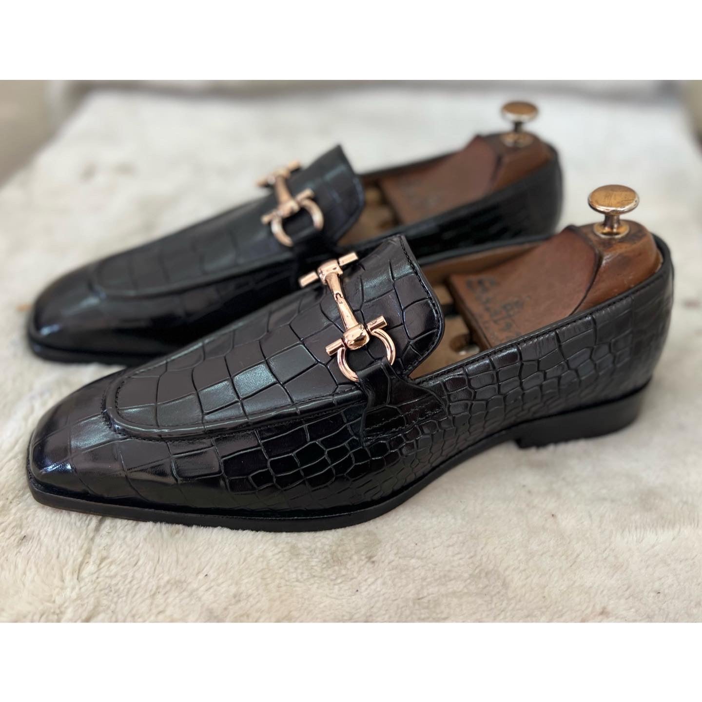 Black Croco Loafers T