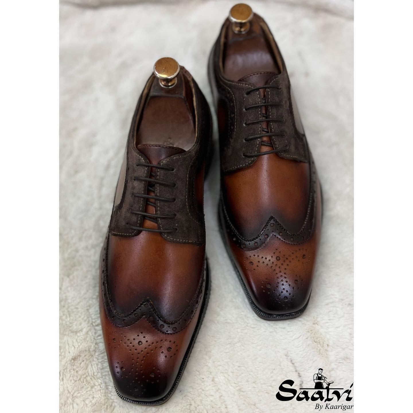 Wingtip Brogue Laceups Hand Patina