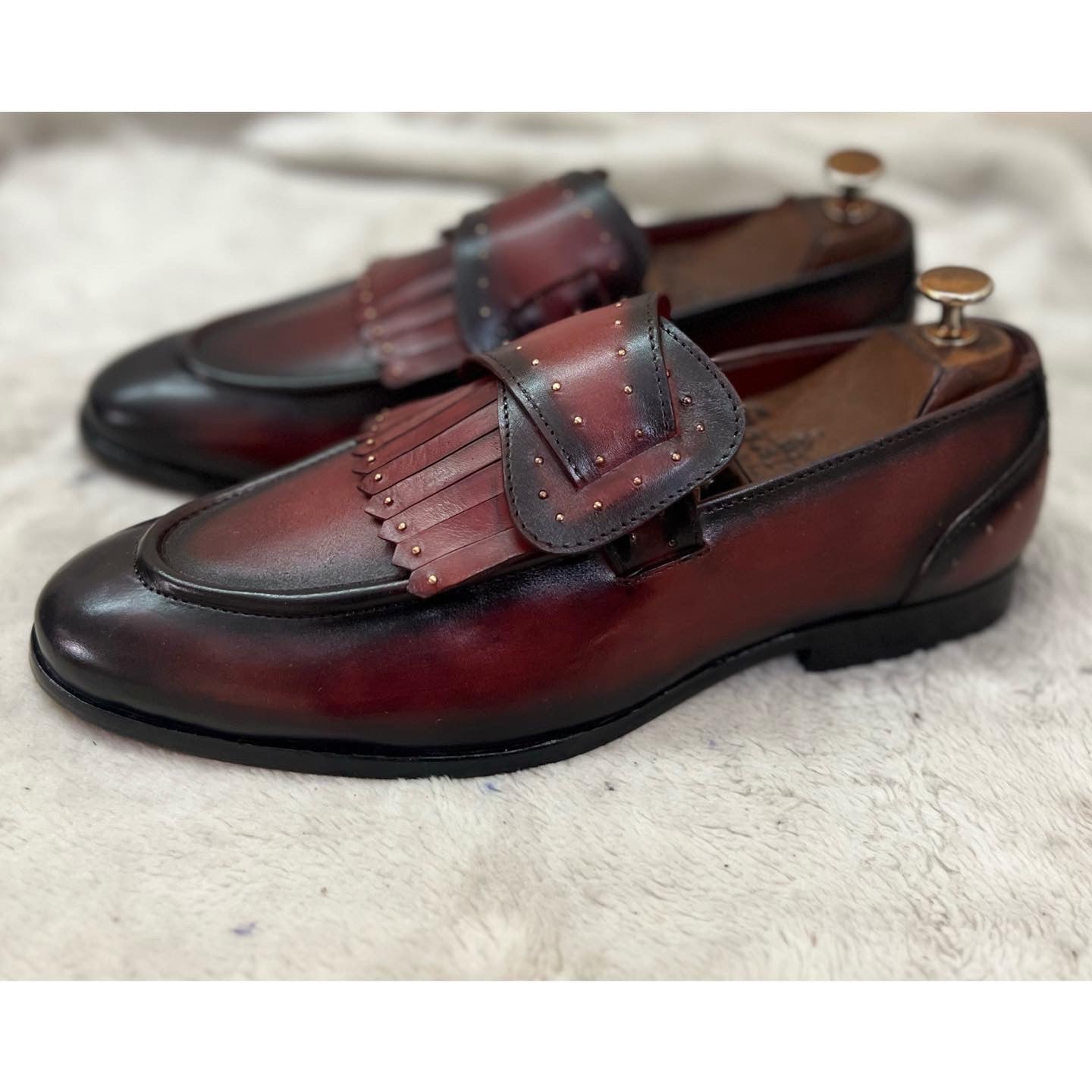Butterfly Loafers Bordo | Hand Patina