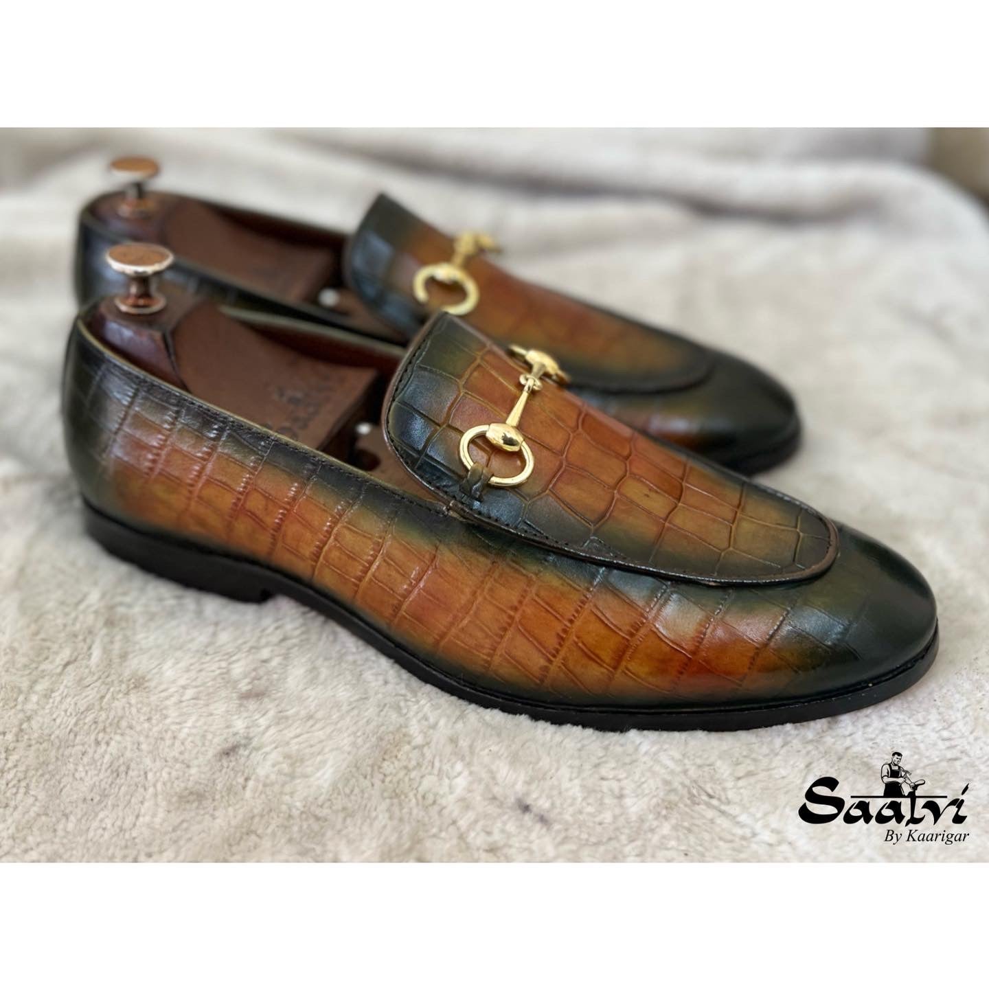 Horsebit Loafers Croco - Tan