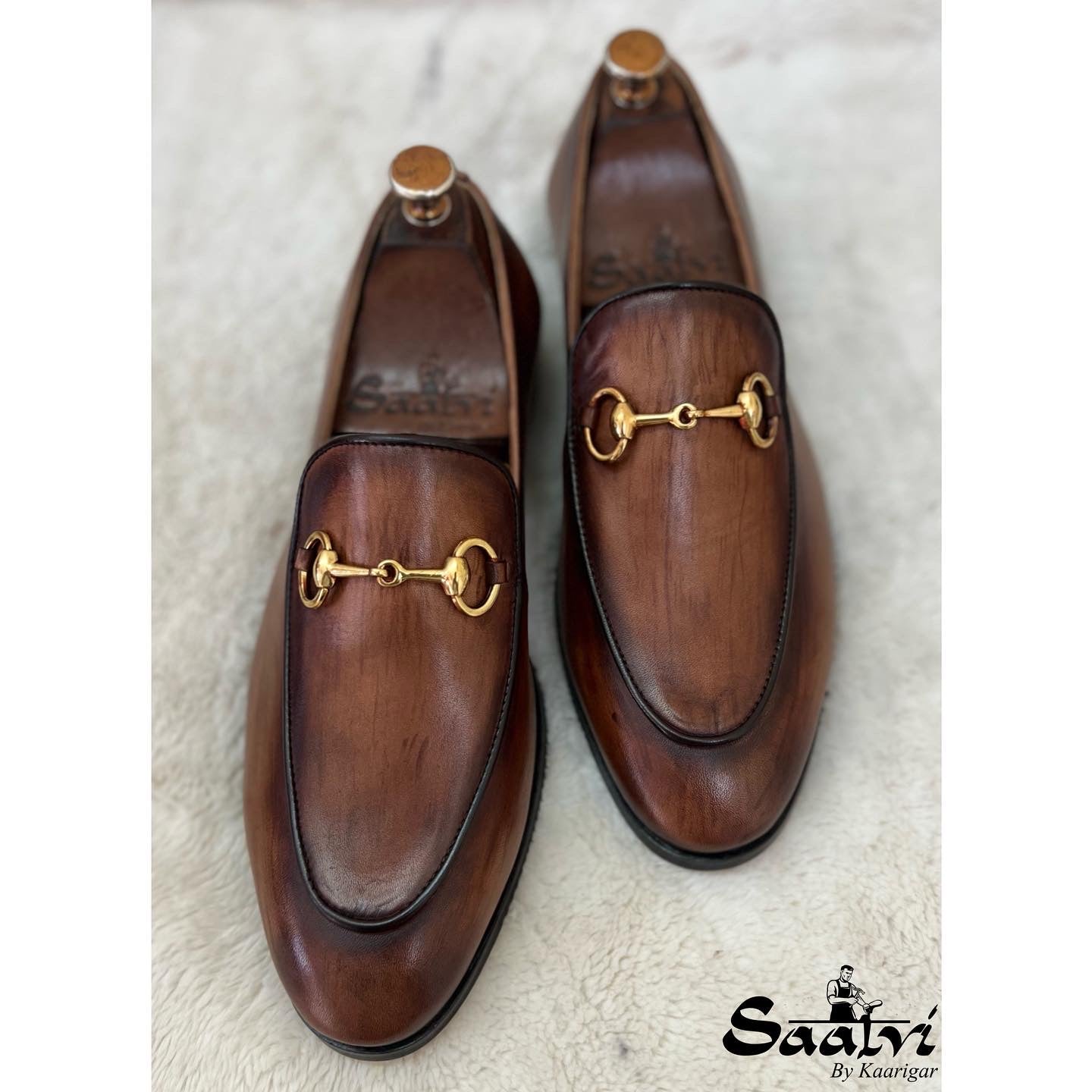 Horsebit Loafers Wood Finish