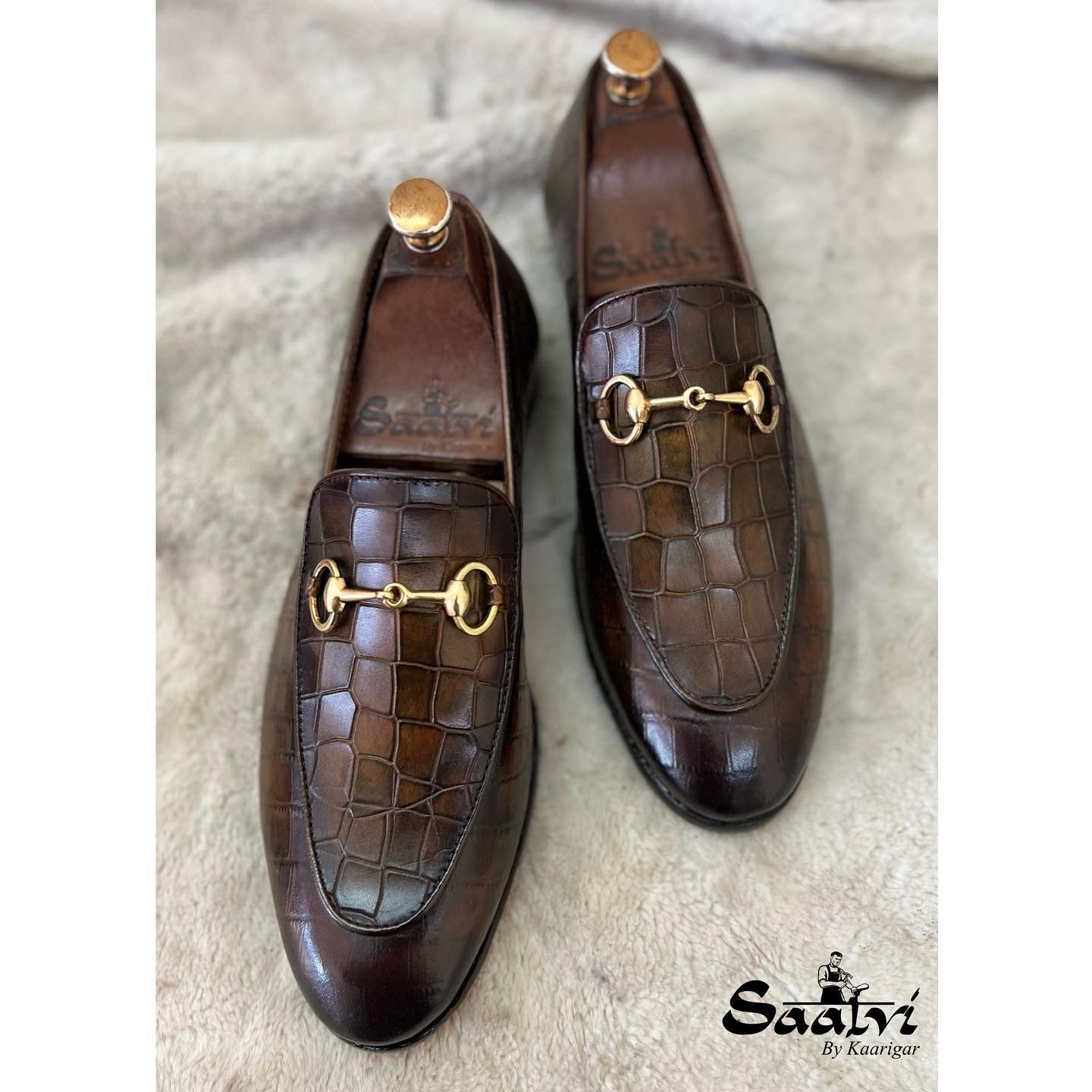 Horsebit Loafers - Croco Hand Patina