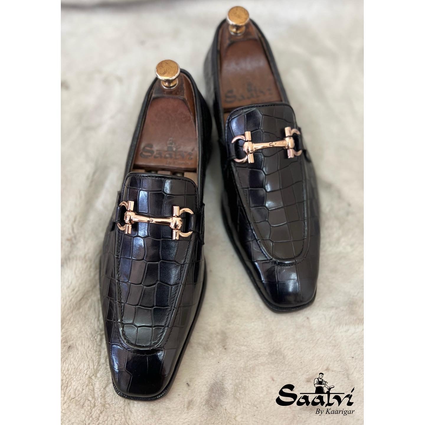 Black Croco Loafers T