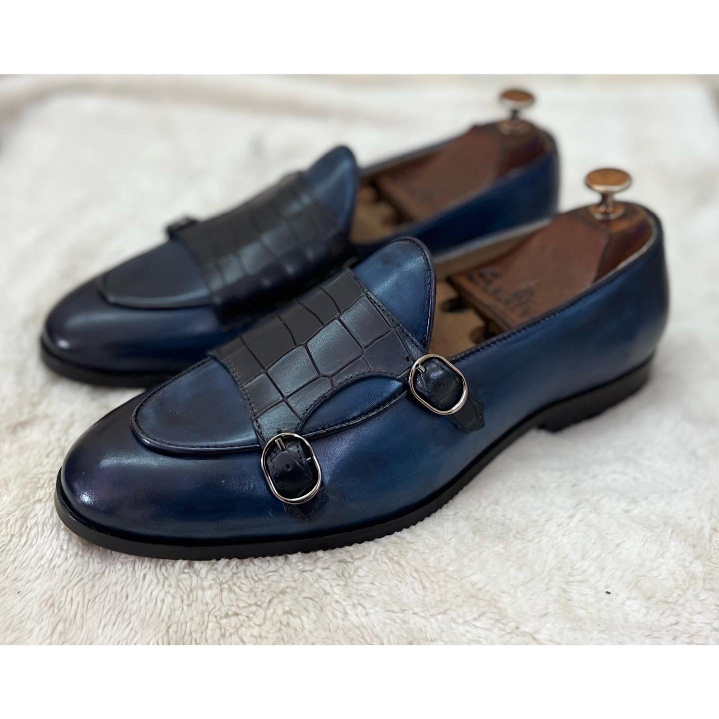 Double Monk Loafers Blue