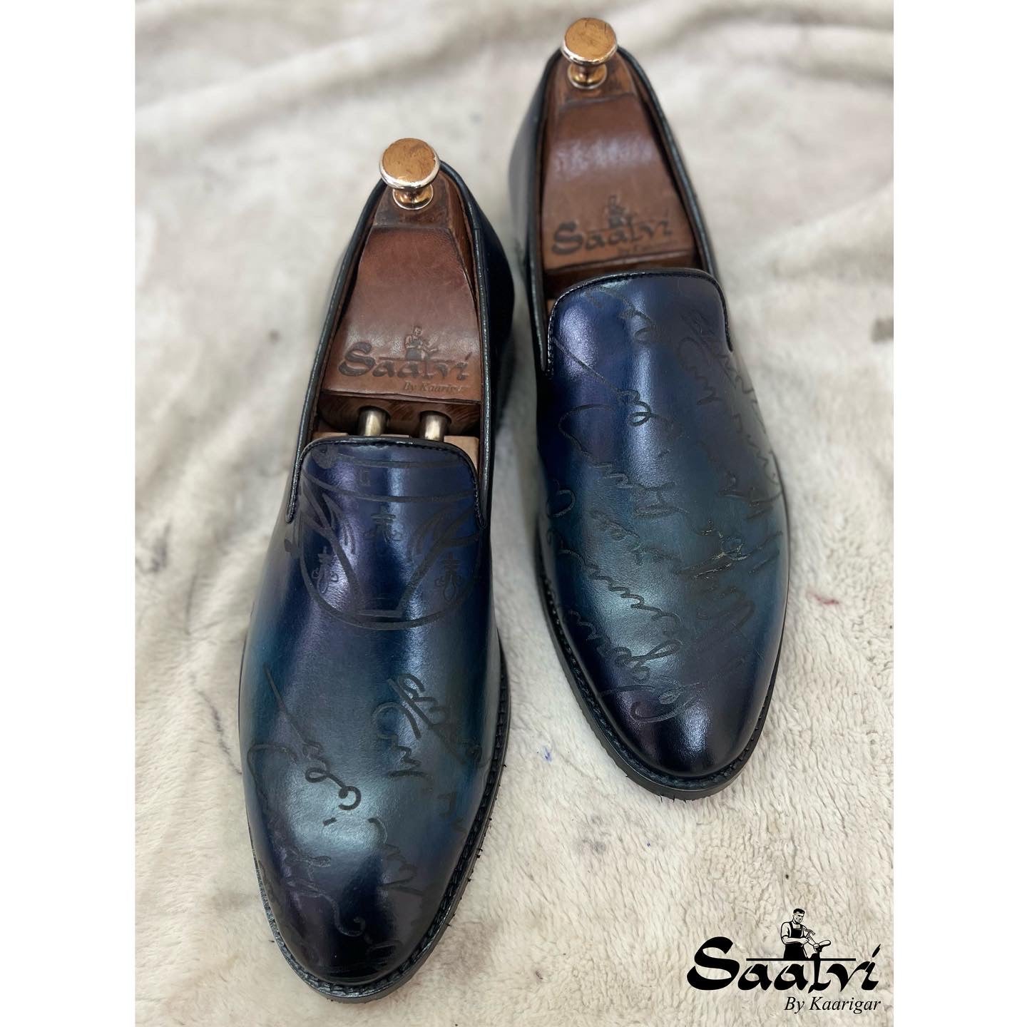 Blue Signature Loafers