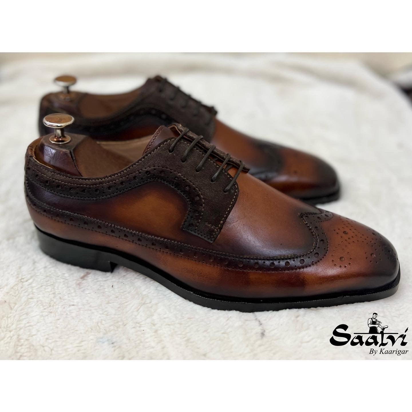 Wingtip Brogue Laceups Hand Patina