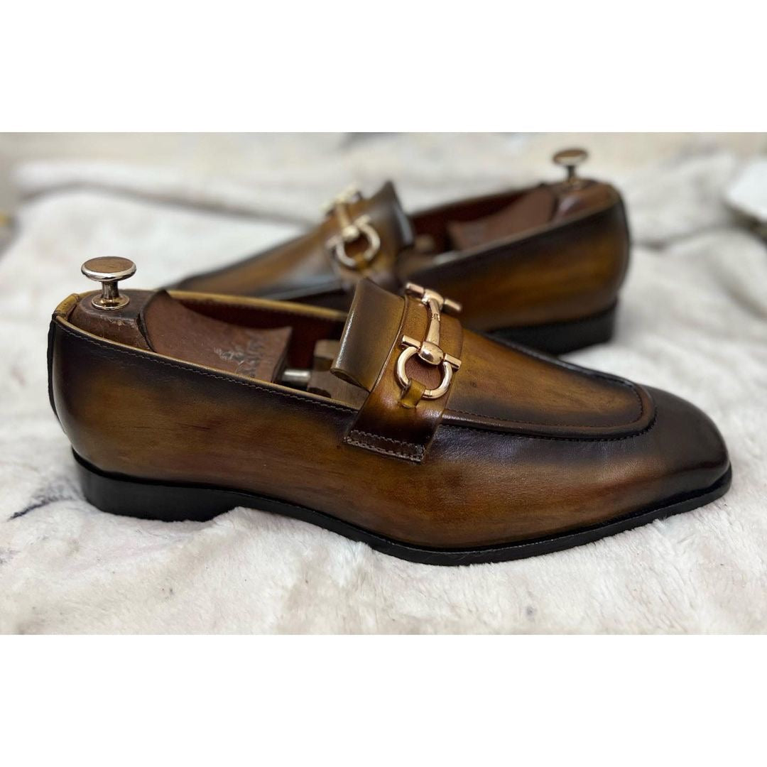 Hand Patina Loafers T Brown