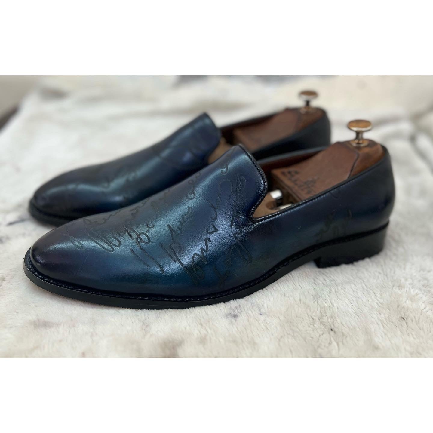 Blue Signature Loafers