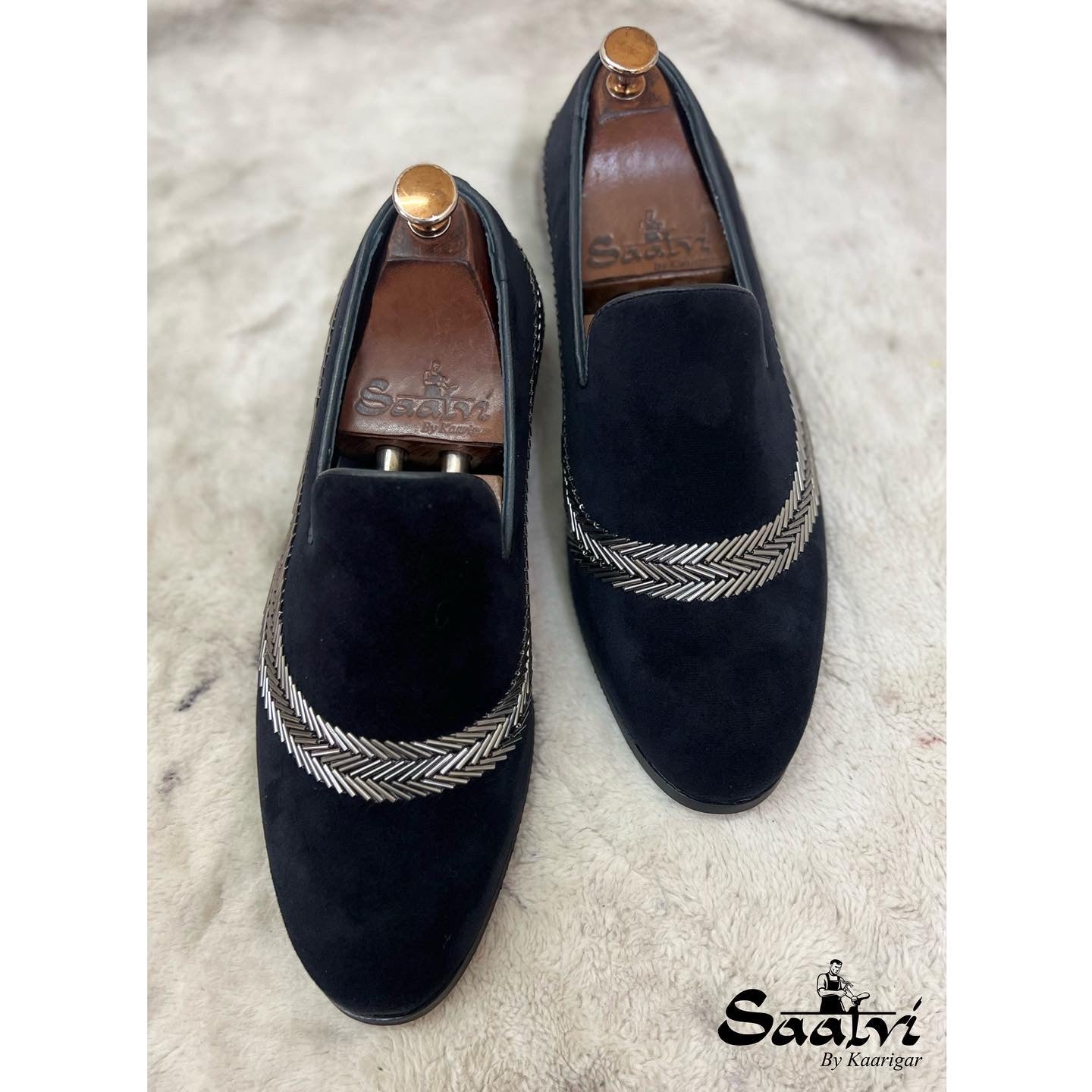 Marcello Black Embroidery Slip-on