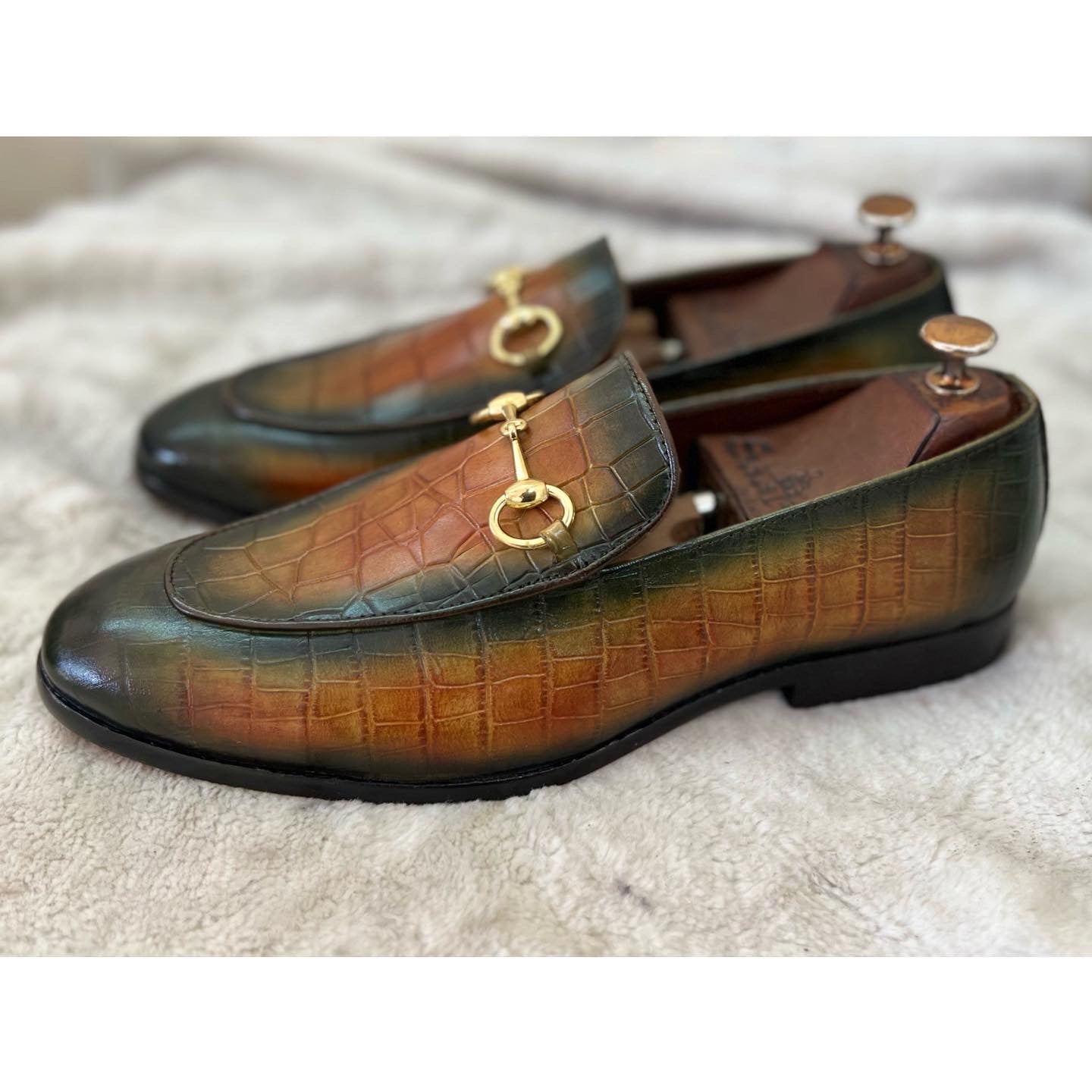 Horsebit Loafers Croco - Tan