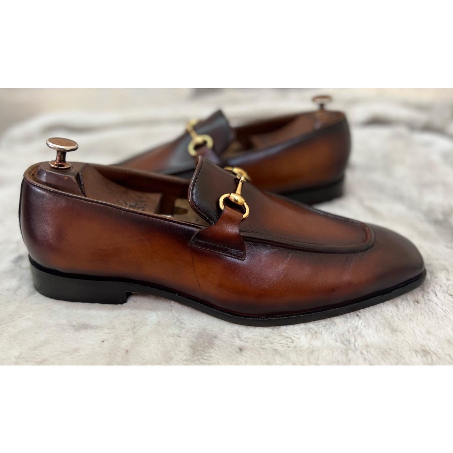 Horsebit Loafers Hand Finished Tan Brown