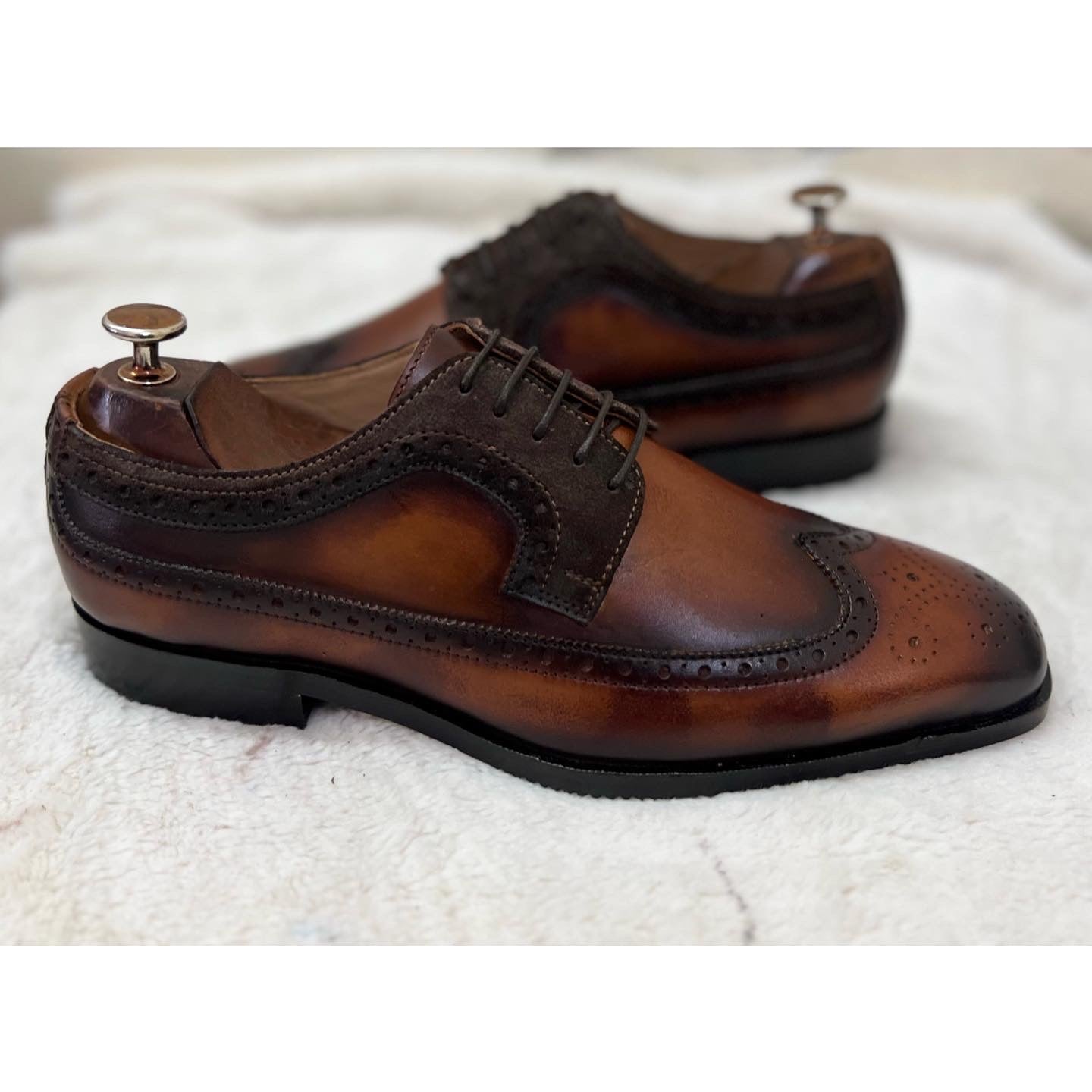 Wingtip Brogue Laceups Hand Patina