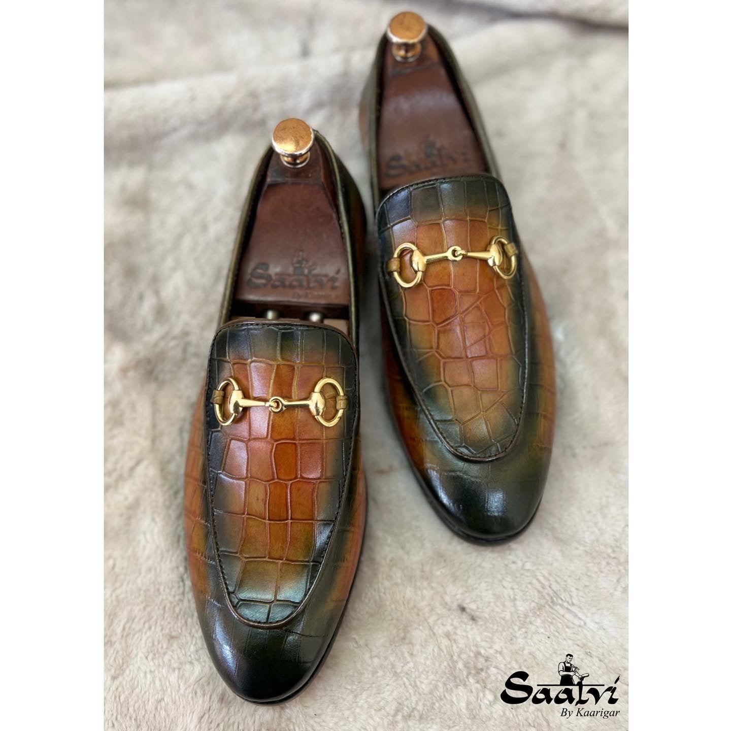 Horsebit Loafers Croco - Tan