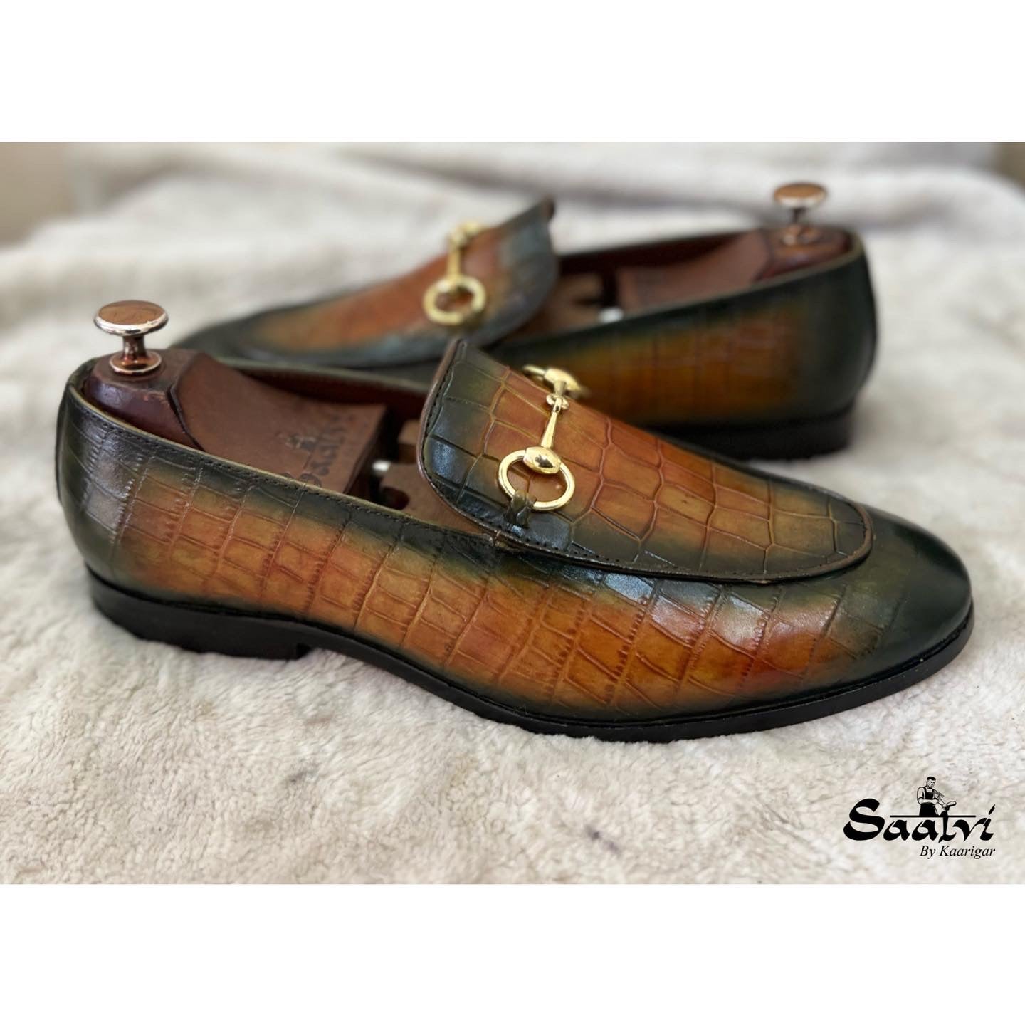 Horsebit Loafers Croco - Tan