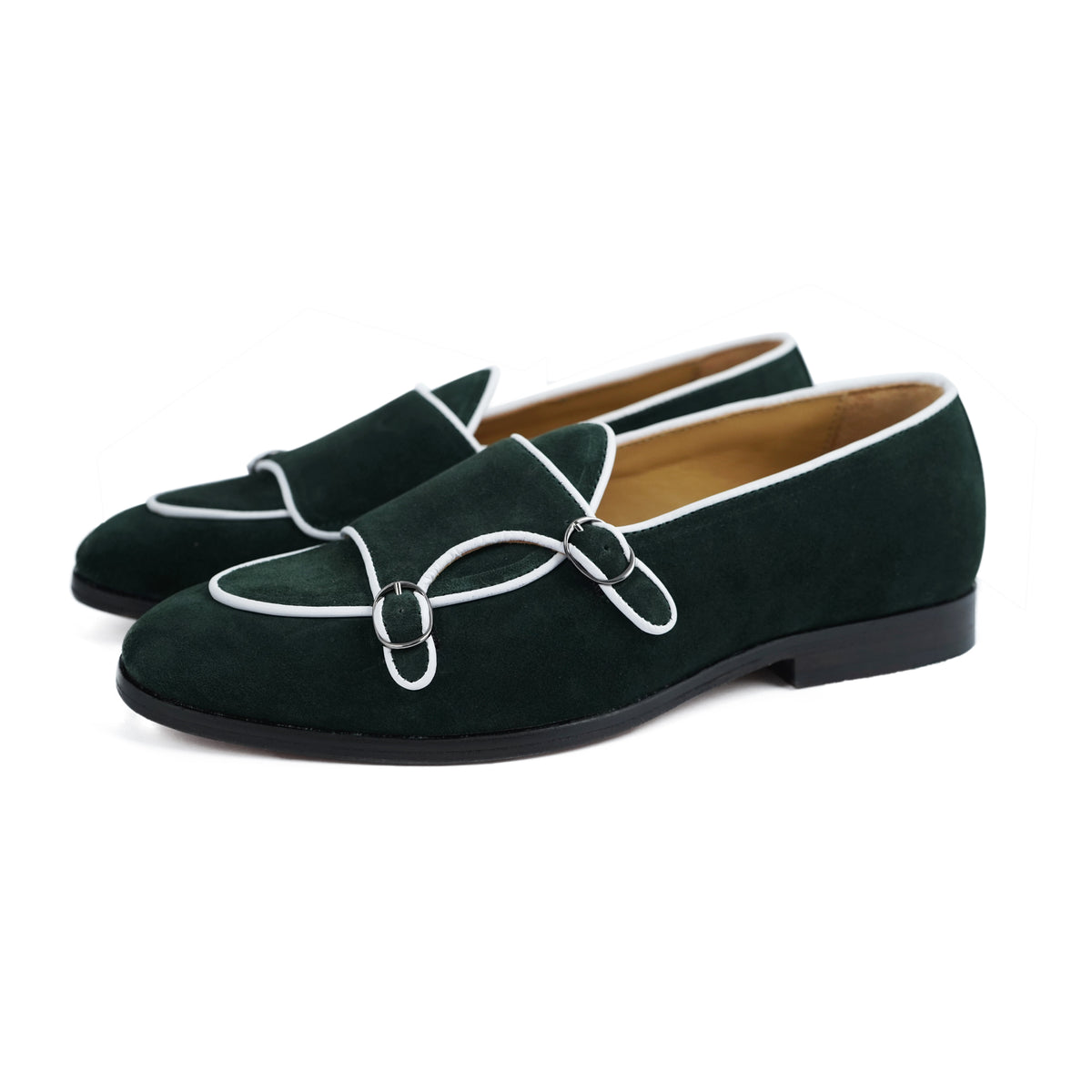 Buy Suede Belgian Monk Strap Loafers