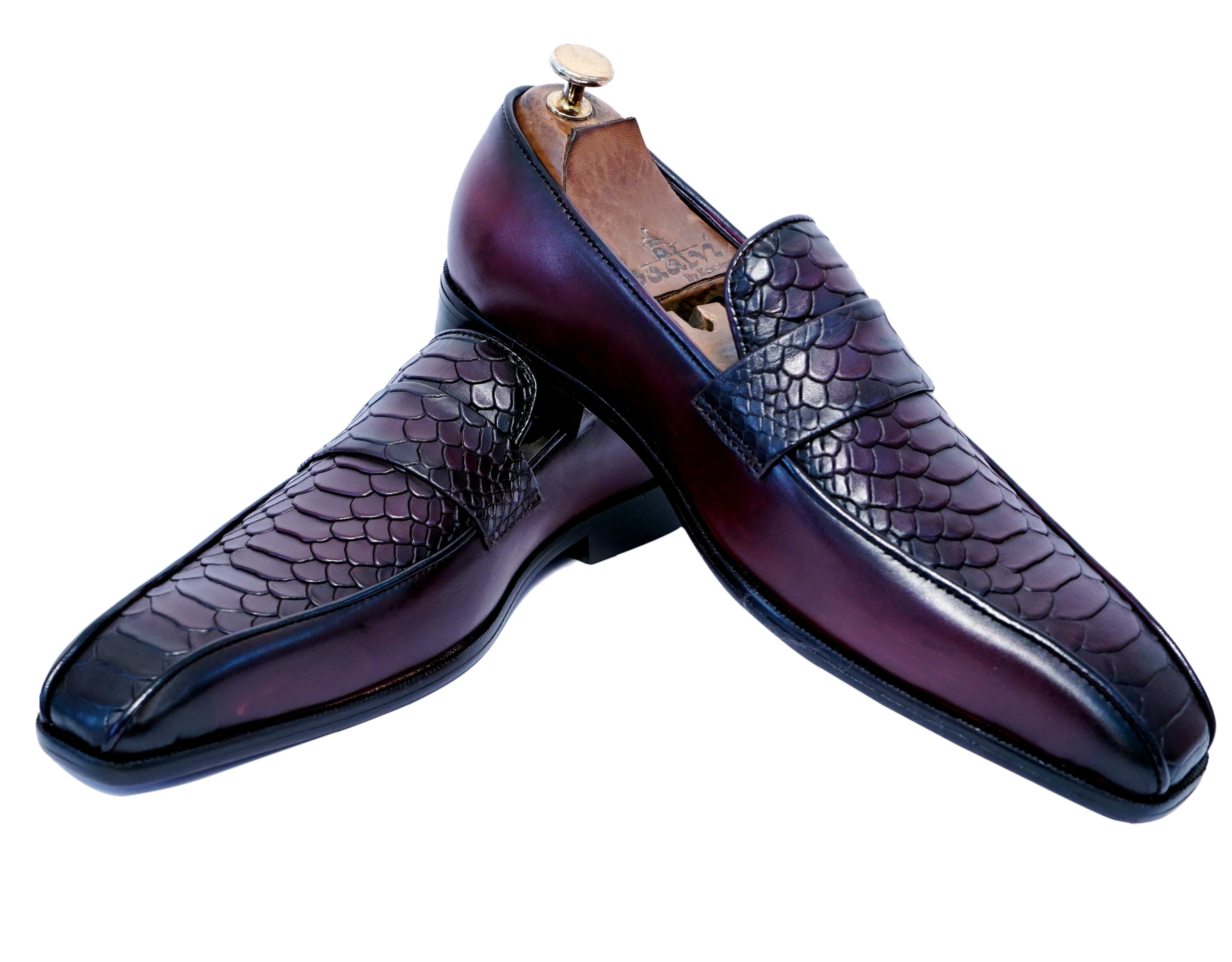 Python Leather Loafers Wine t