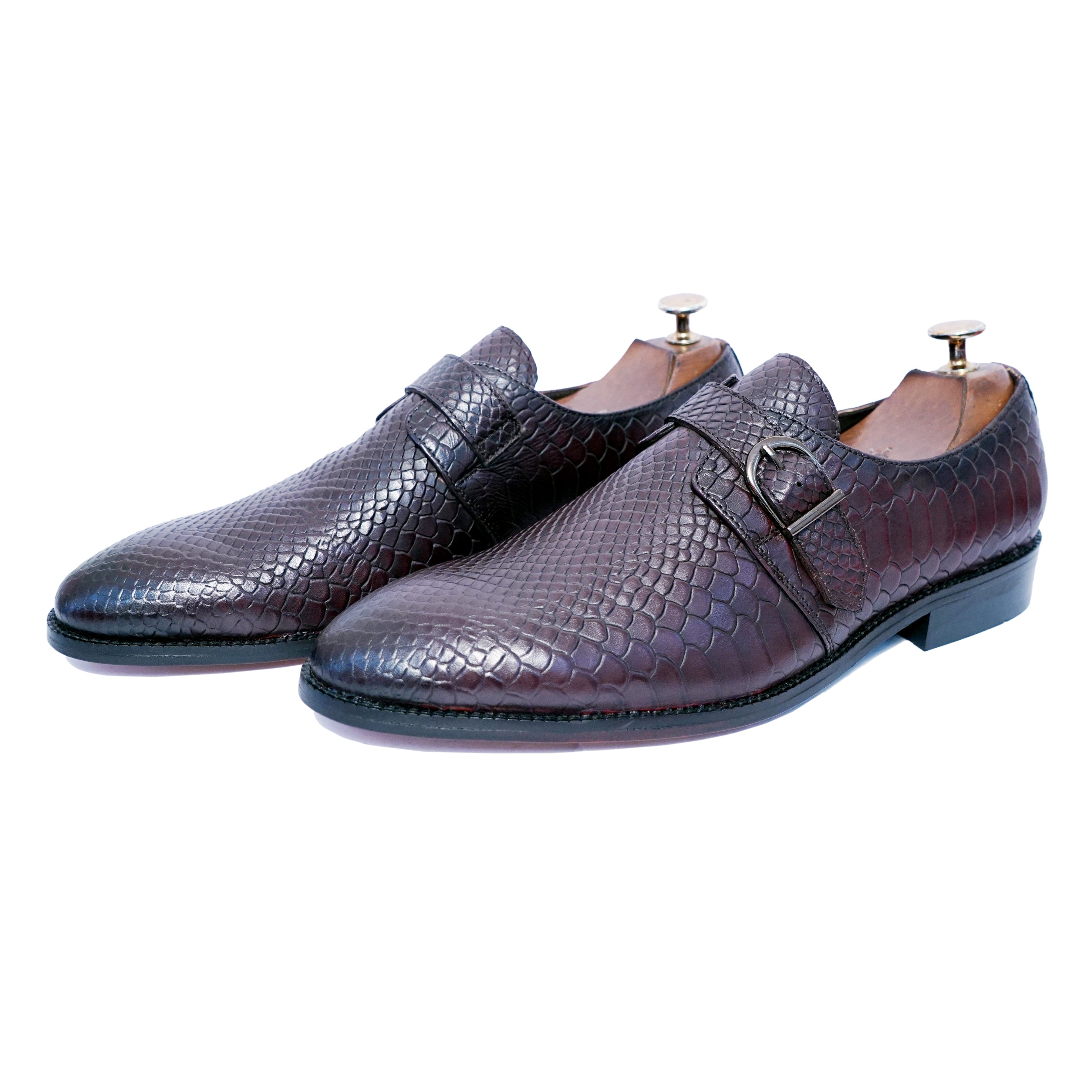 Single Strap Monk Python Embossed