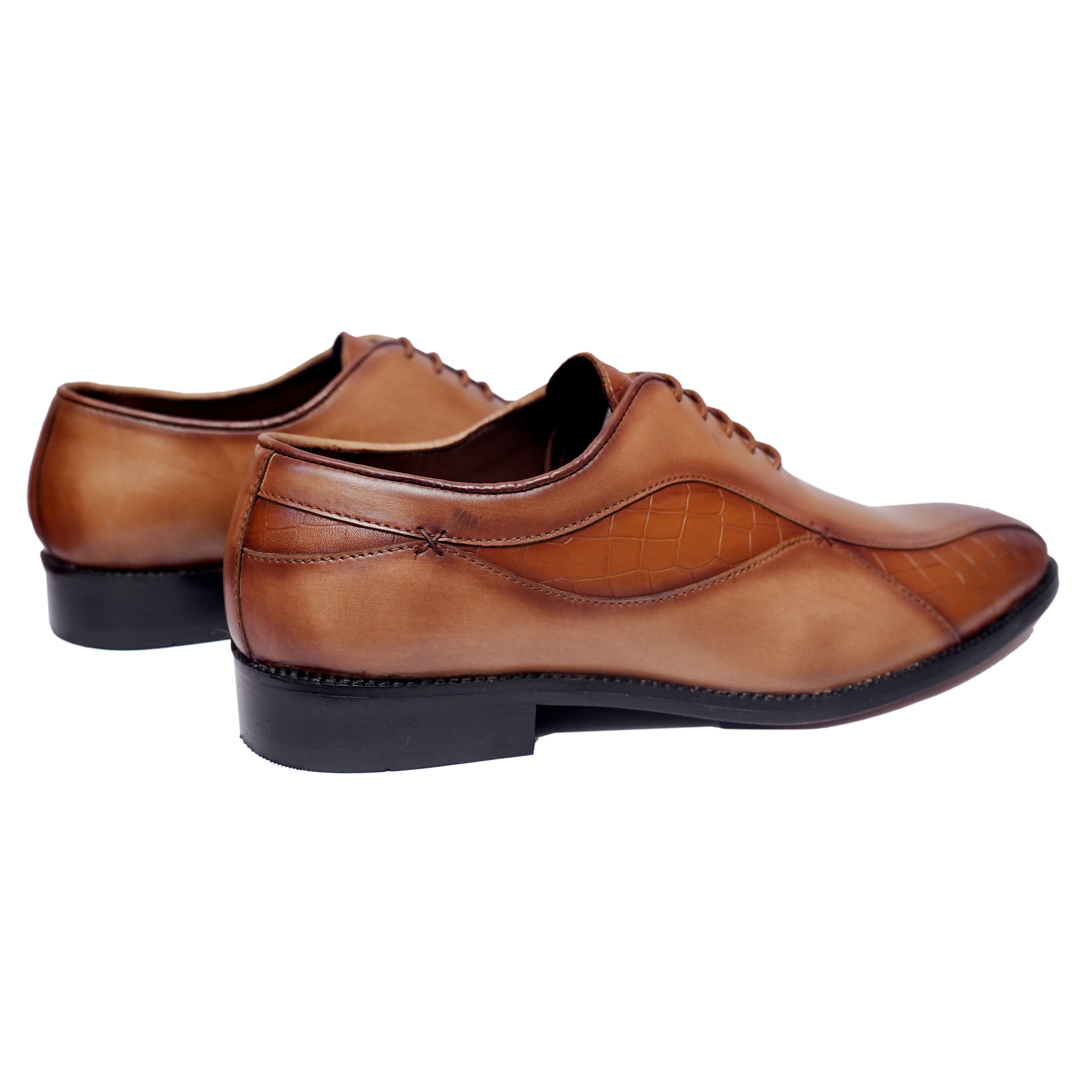 Tan Croco Oxfords - D