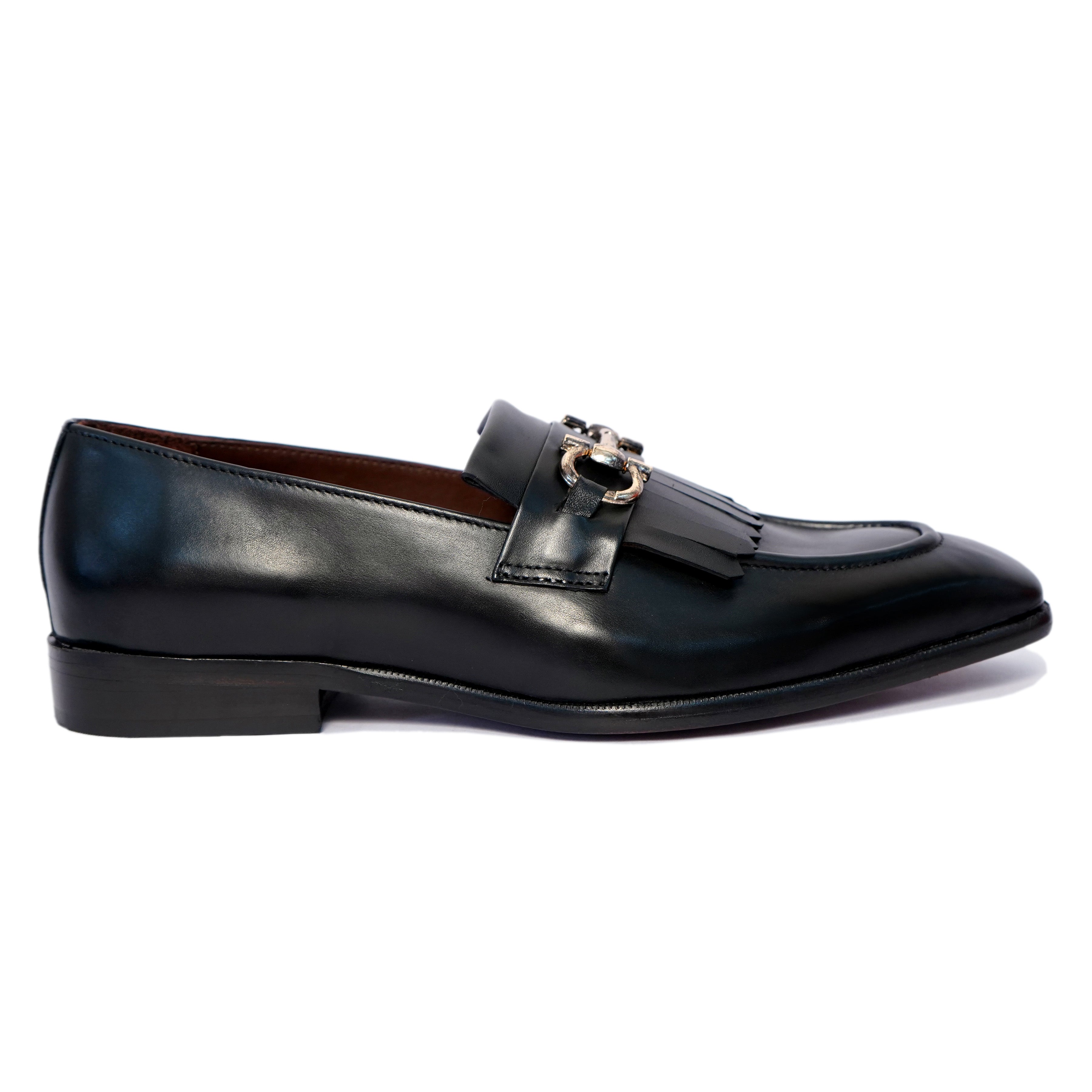 Black Loafers With Fringe