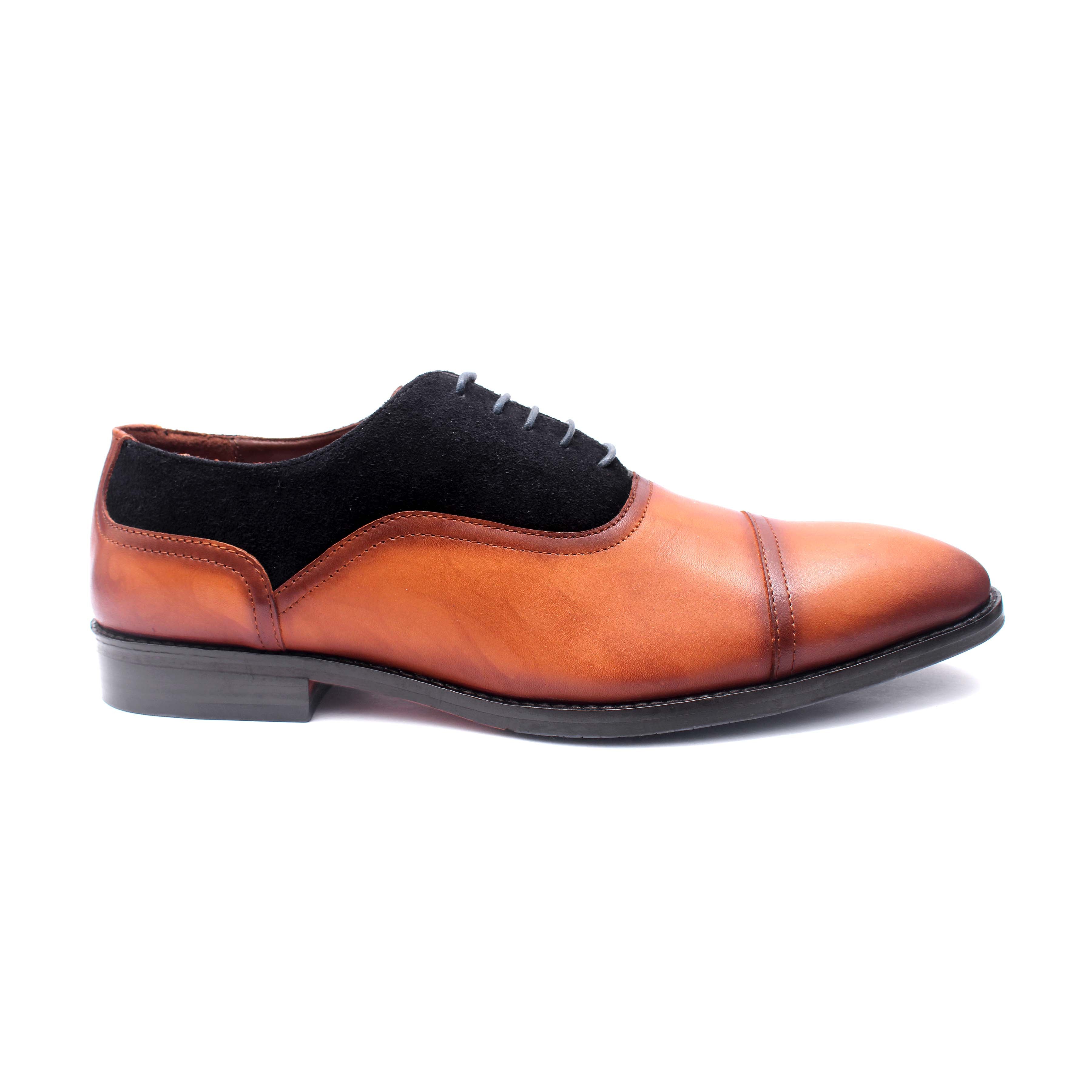 Toecap Oxfords Combi Tan&Blue