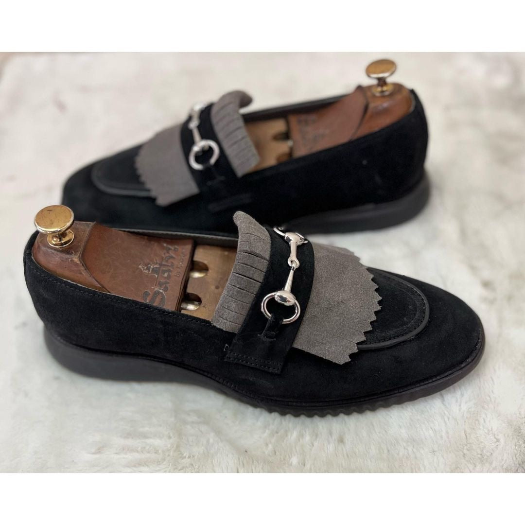 Black Combi Horsebit Loafers Light Weight