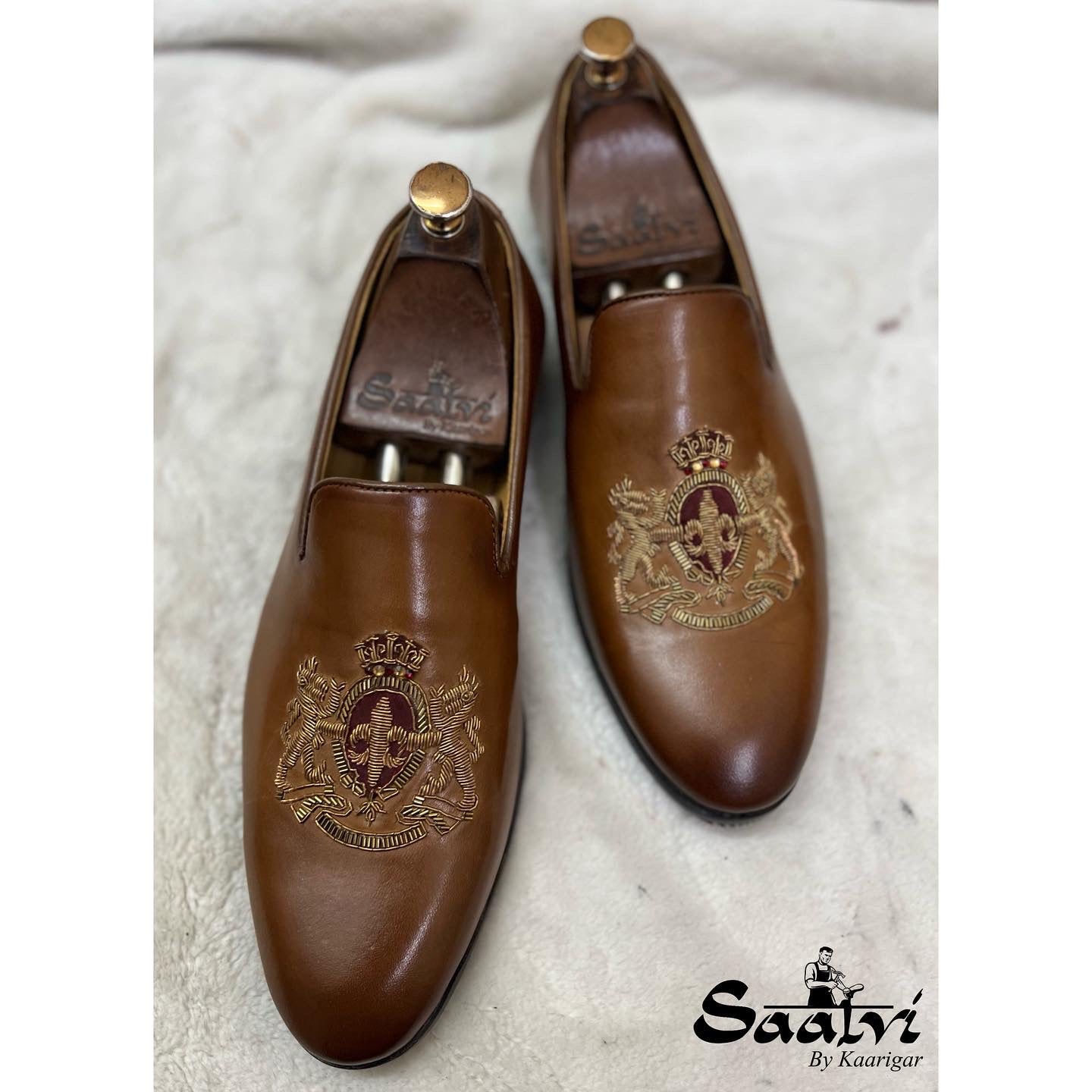 Royal Hand Zardosi Slipons